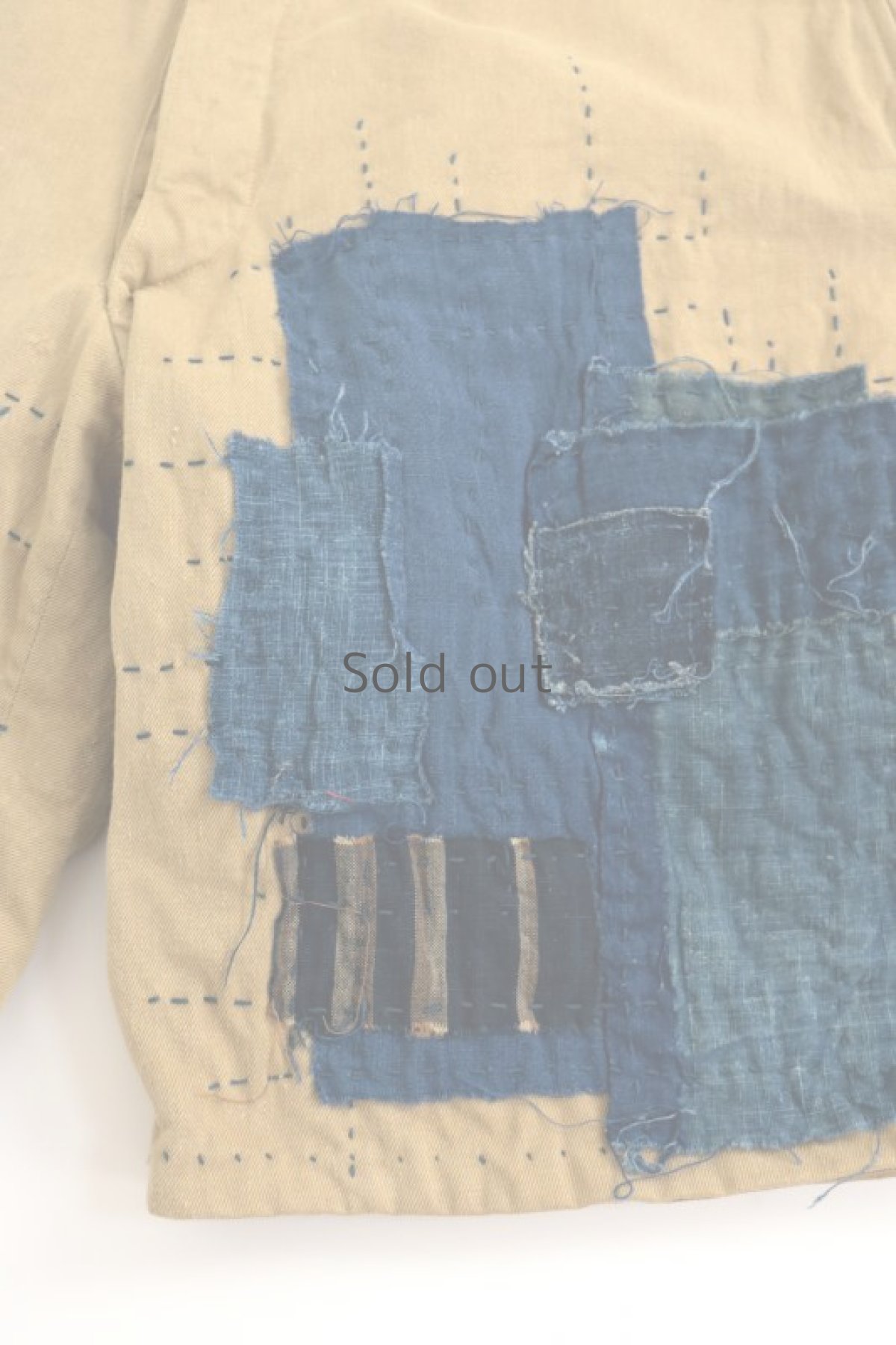 画像5: 【MITSUGU SASAKI】ビンテージリメイク×古布　刺し子ジョッパーズショーツ（藍染古布） (5)