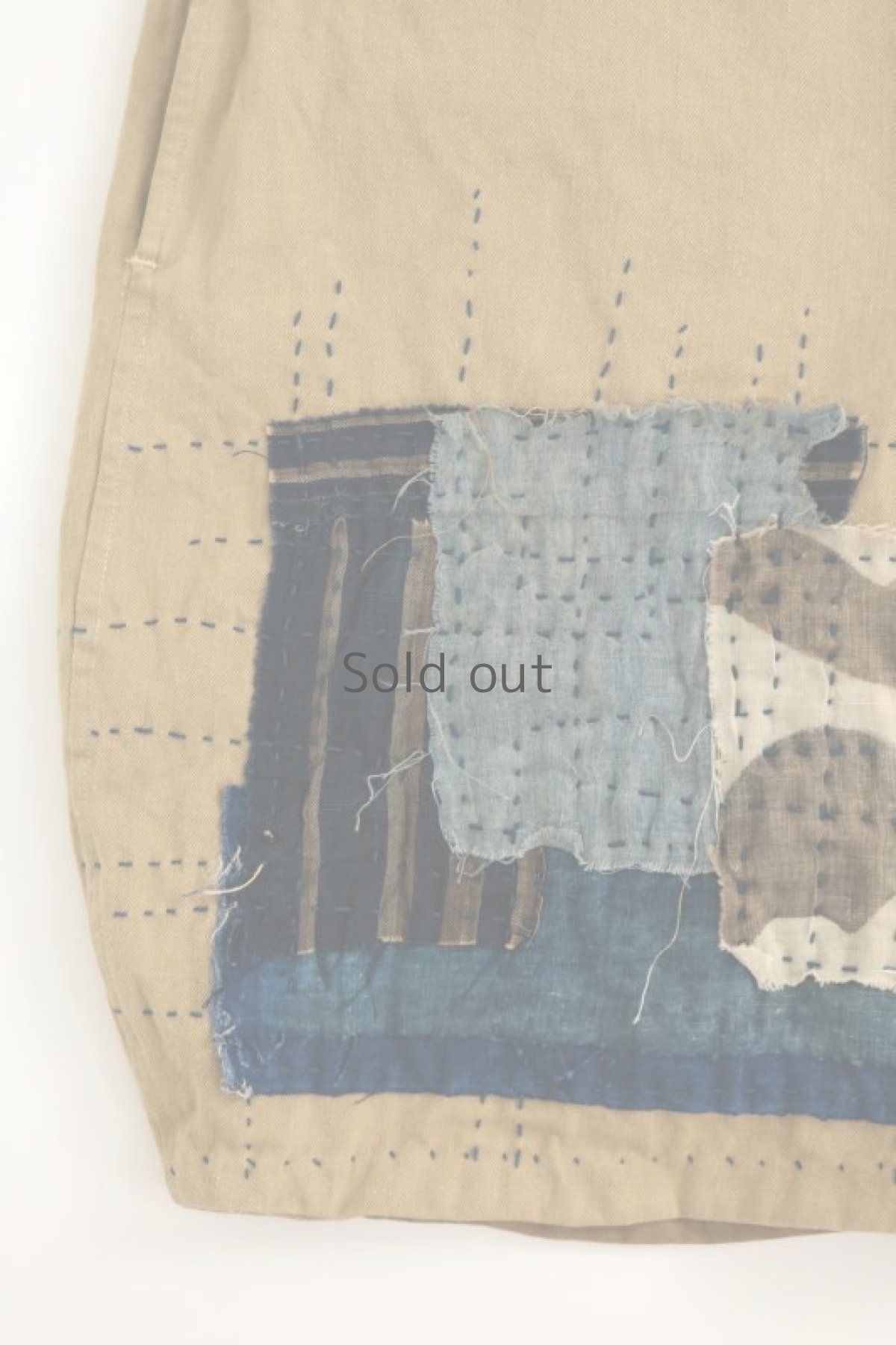 画像3: 【MITSUGU SASAKI】ビンテージリメイク×古布　刺し子ジョッパーズショーツ（藍染古布） (3)