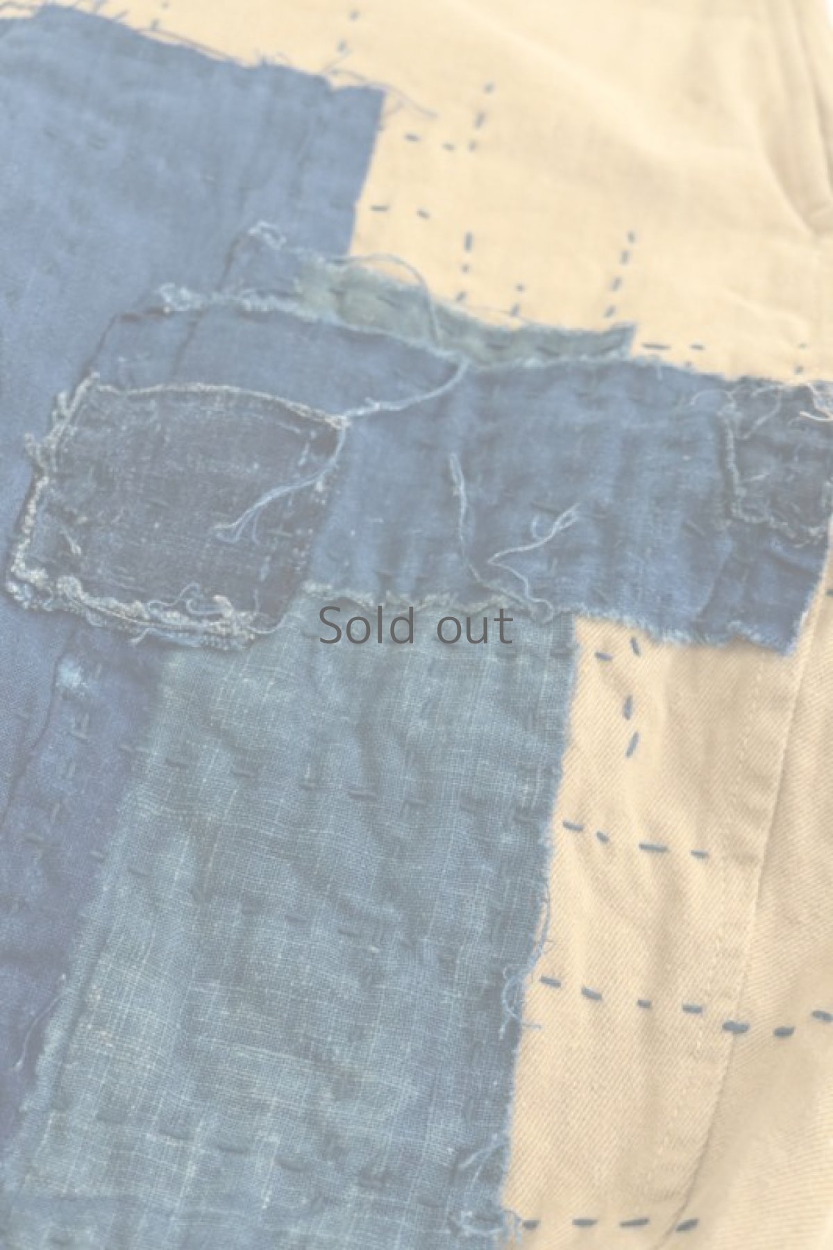 画像6: 【MITSUGU SASAKI】ビンテージリメイク×古布　刺し子ジョッパーズショーツ（藍染古布） (6)