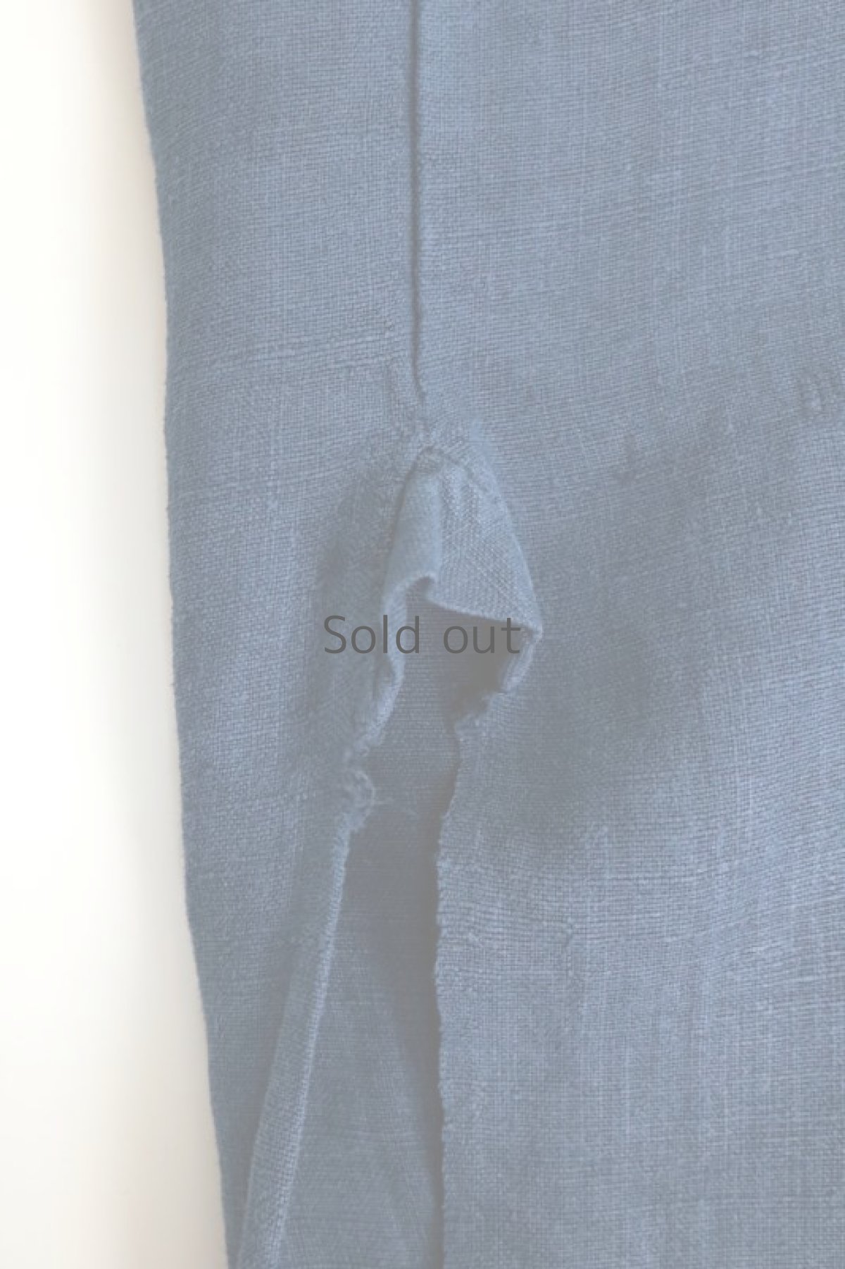 画像9: 【MITSUGU SASAKI】アンティークリネン×染め×古布　パッチワークボロスモックシャツ （紺染め） (9)