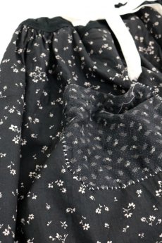 画像3: 【MITSUGU SASAKI】フランスアンティーク ブラックコットン ワーカーズ　ロングスカート（黒花柄 ） (3)