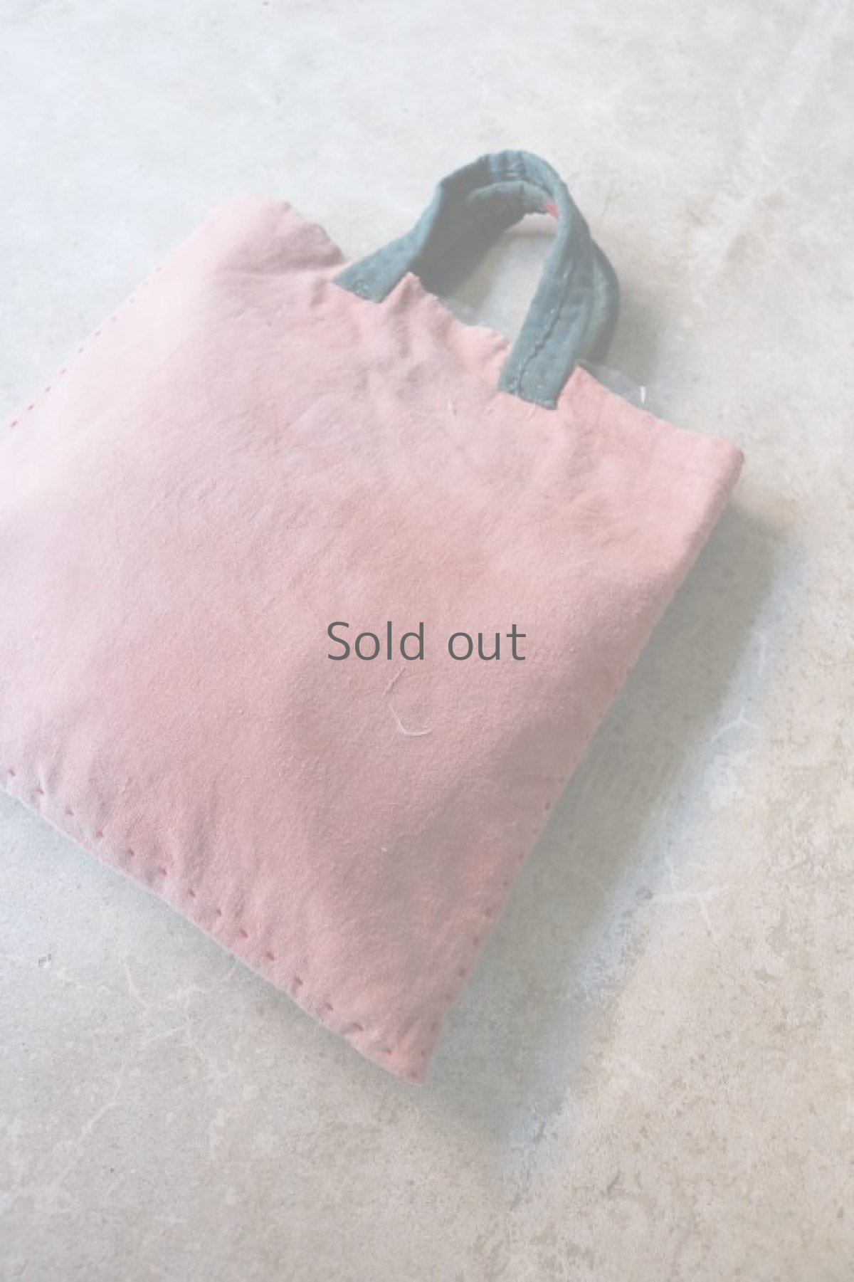 画像6: 【ササキチホ】古布　気まぐれバッグ（オール手縫い/ウコンの取手/ピンク色） (6)