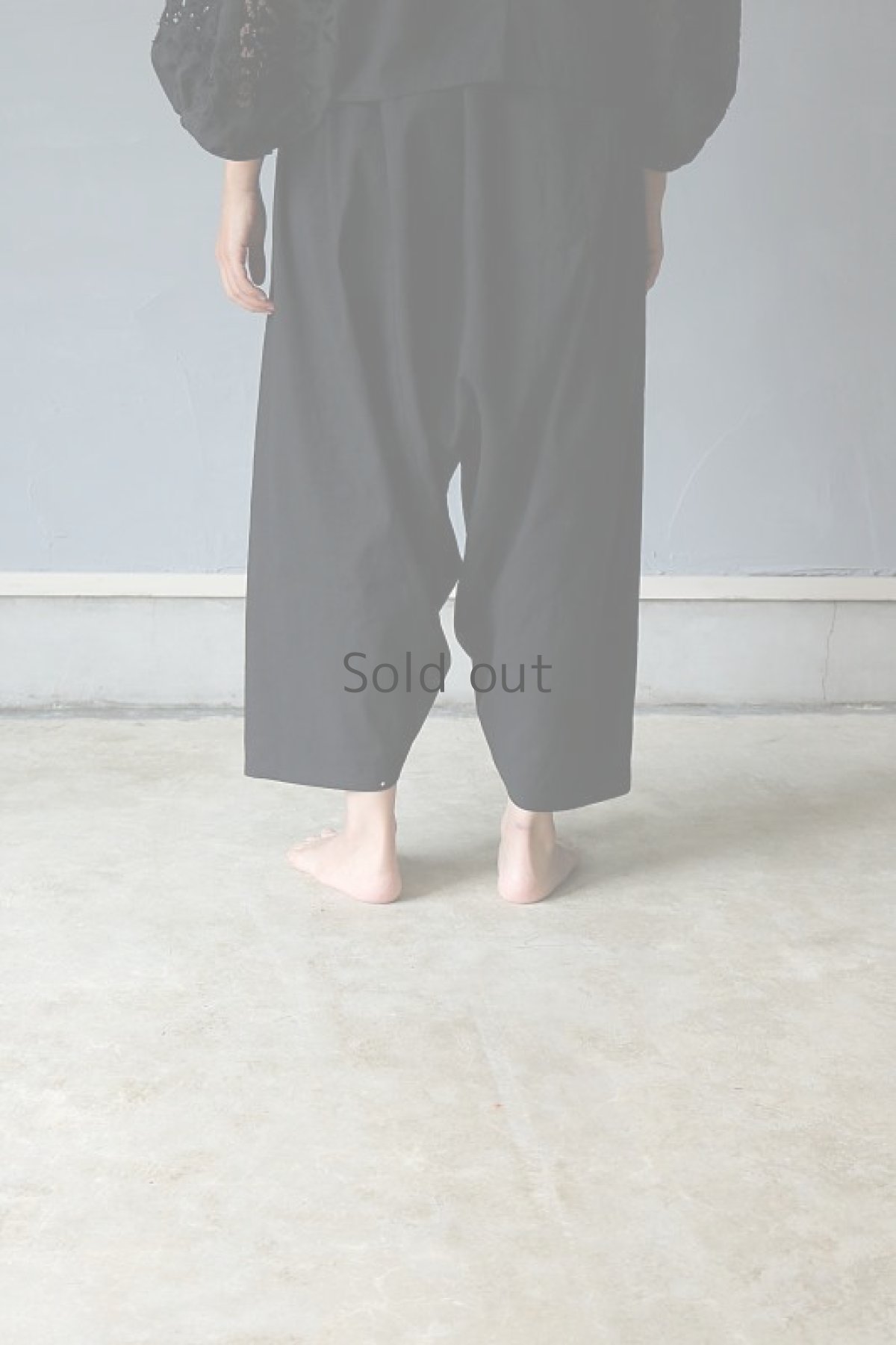 画像5: 【ササキチホ】アンティークリネン　サイドギャザー　ボリュームサルエルパンツ（黒色） (5)