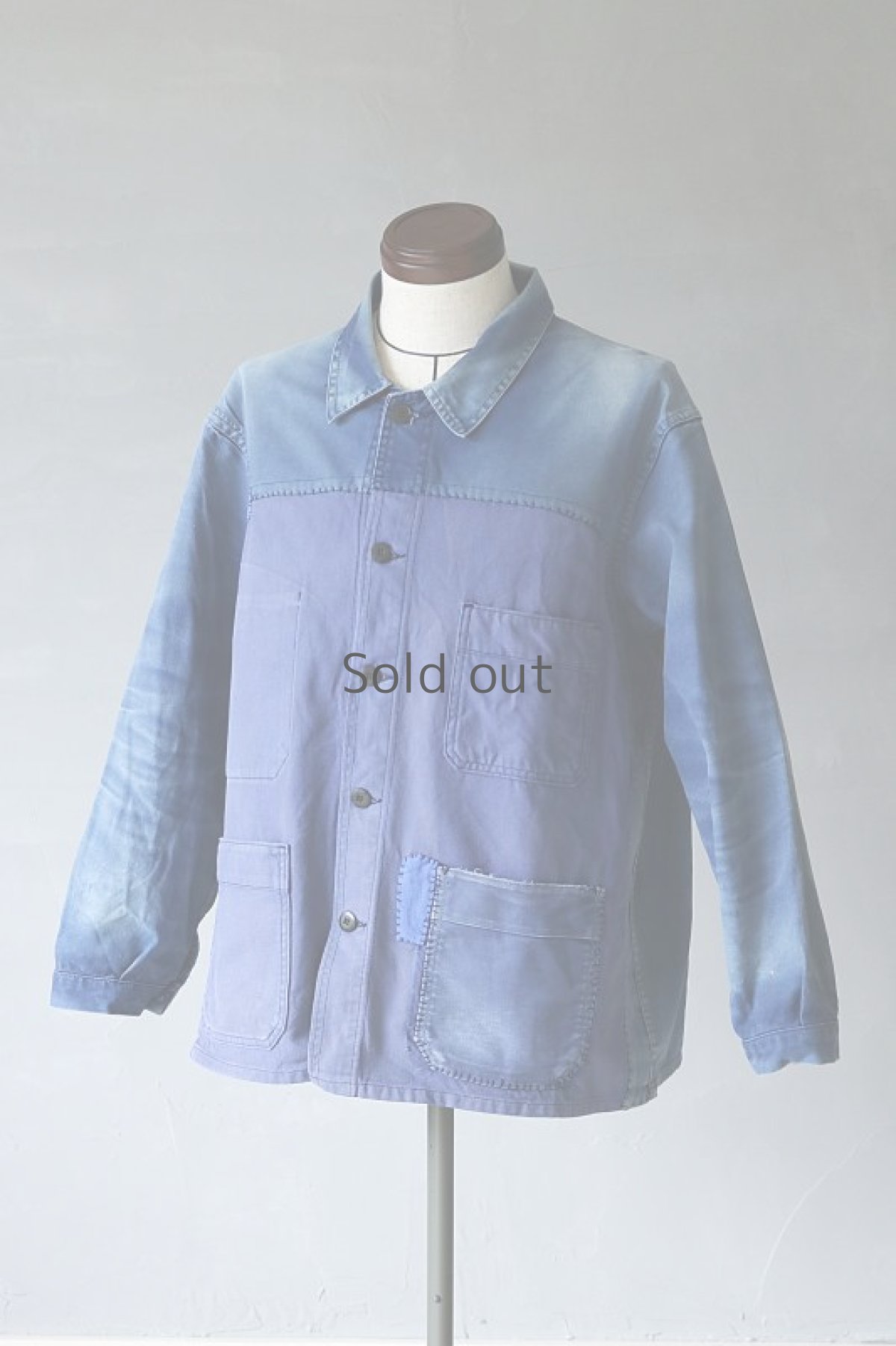 画像2: 【MITSUGU SASAKI】ビンテージリメイク パッチワーク ワークジャケット(シンプル/大きめ) (2)