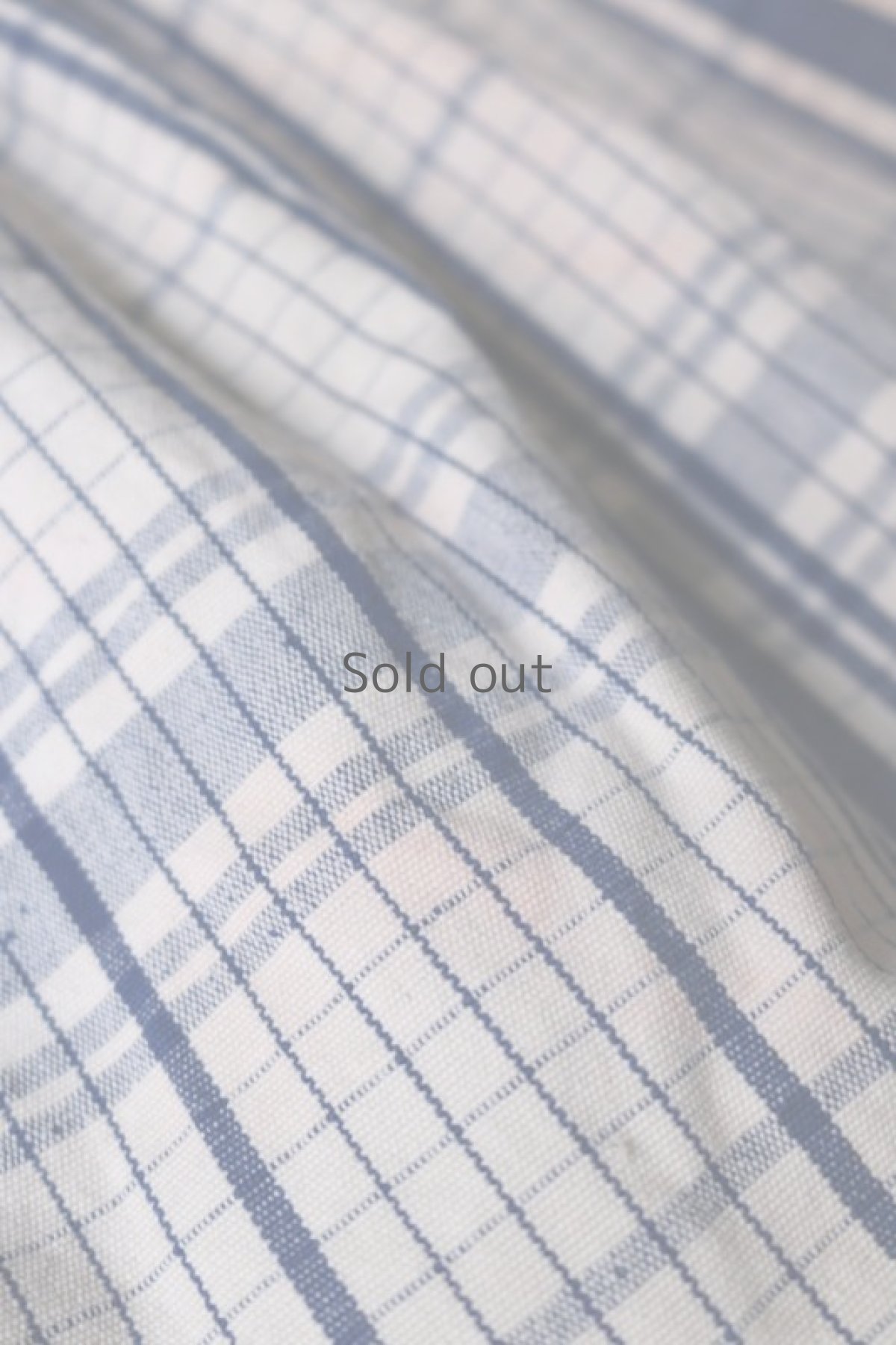 画像17: 【MITSUGU SASAKI】農婦シリーズ　フレンチアンティークブルーチェックリネン　ロングスカート（赤ひも ） (17)