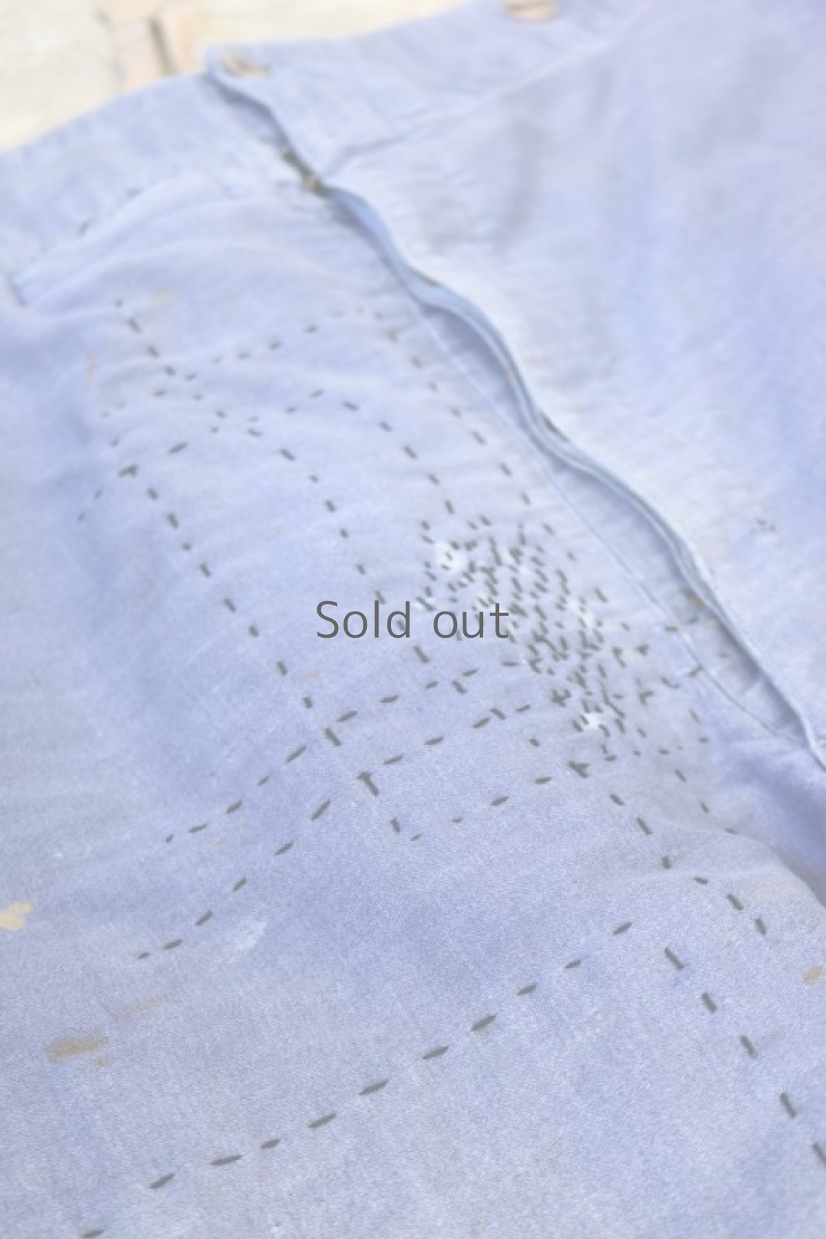 画像3: 【MITSUGU SASAKI】ビンテージ×リメイク　刺し子モールスキン ワークパンツ(サスペンダー付き) (3)