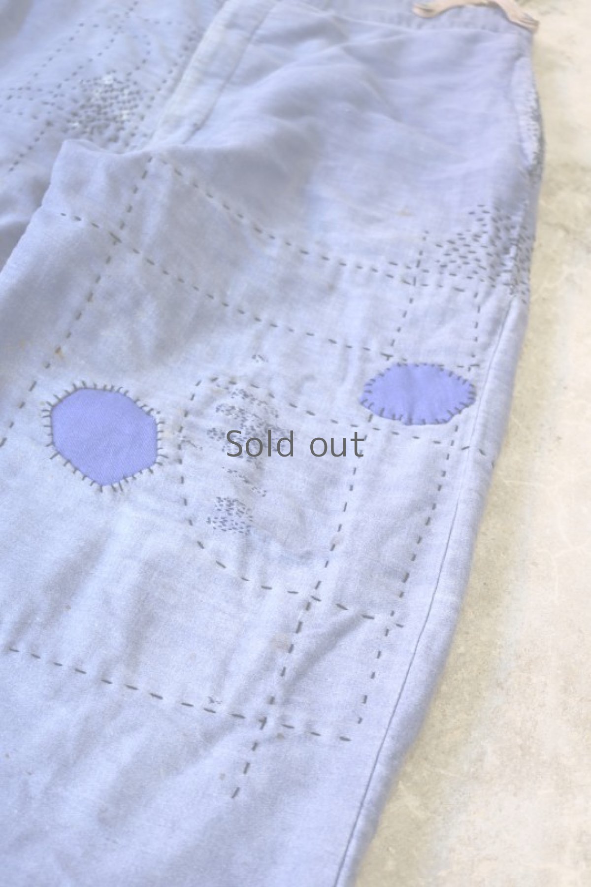 画像5: 【MITSUGU SASAKI】ビンテージ×リメイク　刺し子モールスキン ワークパンツ(サスペンダー付き) (5)