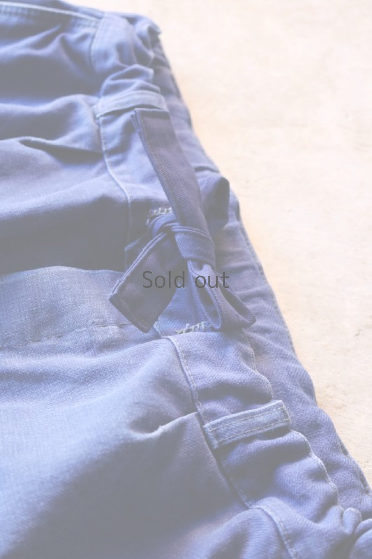 画像5: 【MITSUGU SASAKI】ビンテージ×リメイク　パッチワーク&刺し子　ワークパンツ（ウエスト青ひも ） (5)