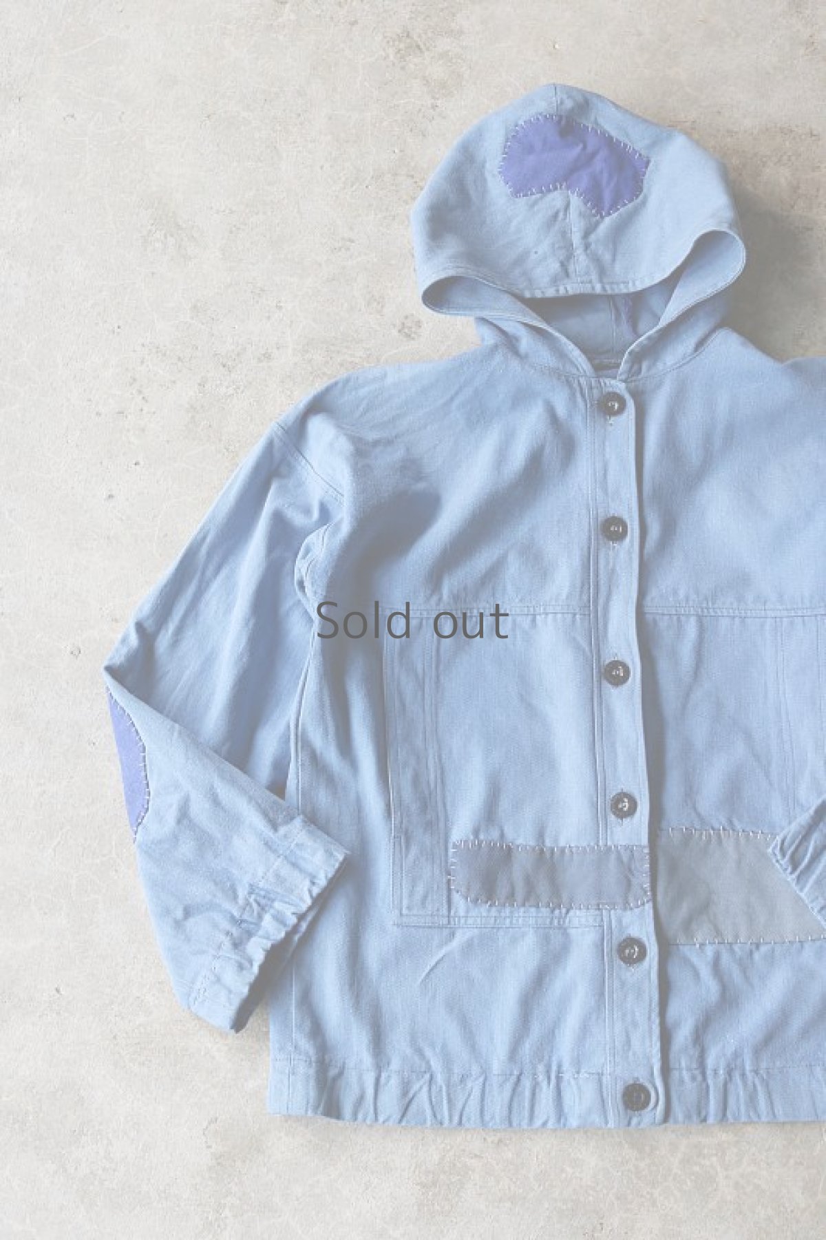 画像2: 【MITSUGU SASAKI】ビンテージリメイク　パッチワーク　フードジャケット（女性用） (2)