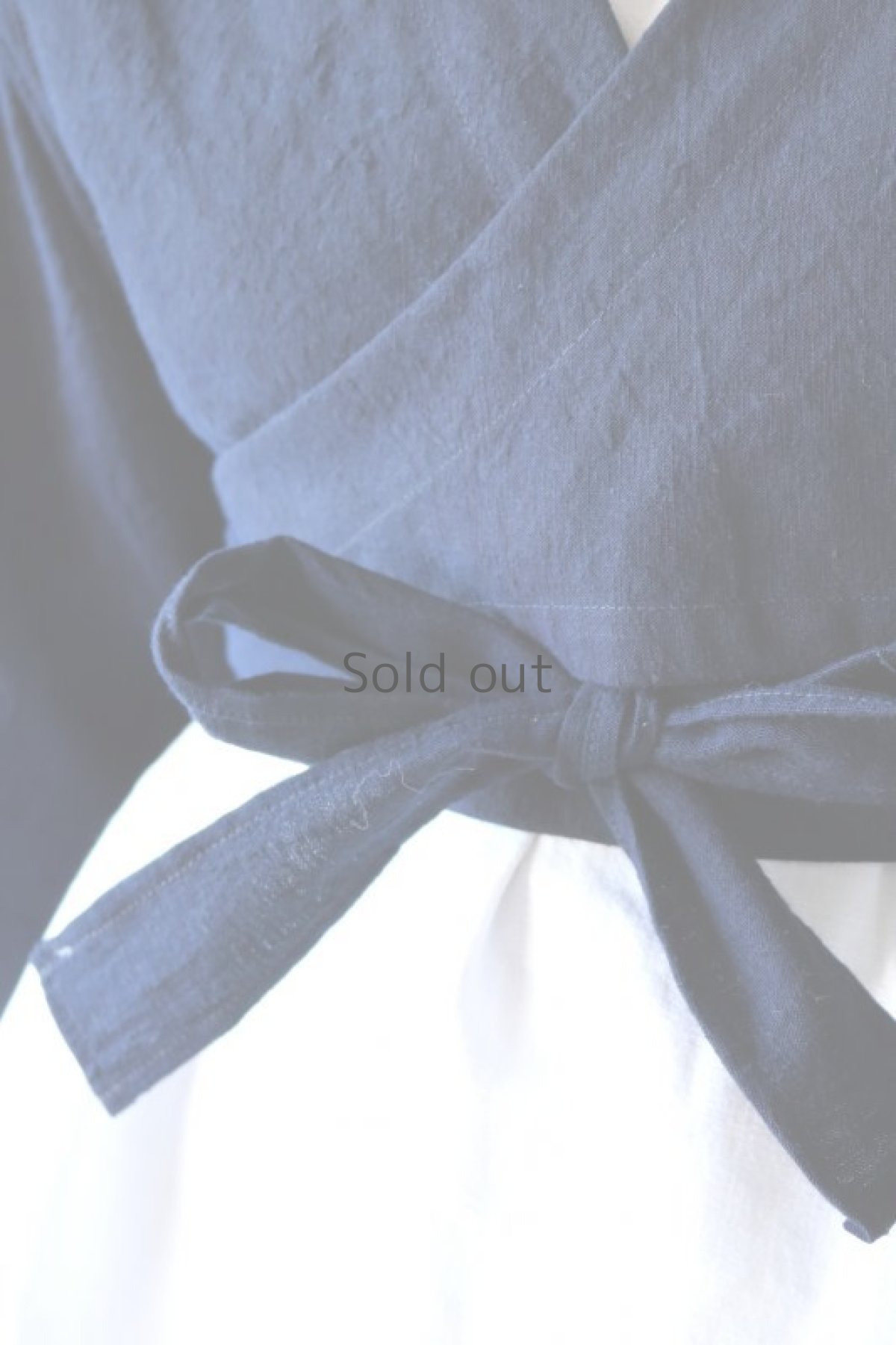 画像8: 【ササキチホ】アンティークリネン×染め 短上衣（紺） (8)