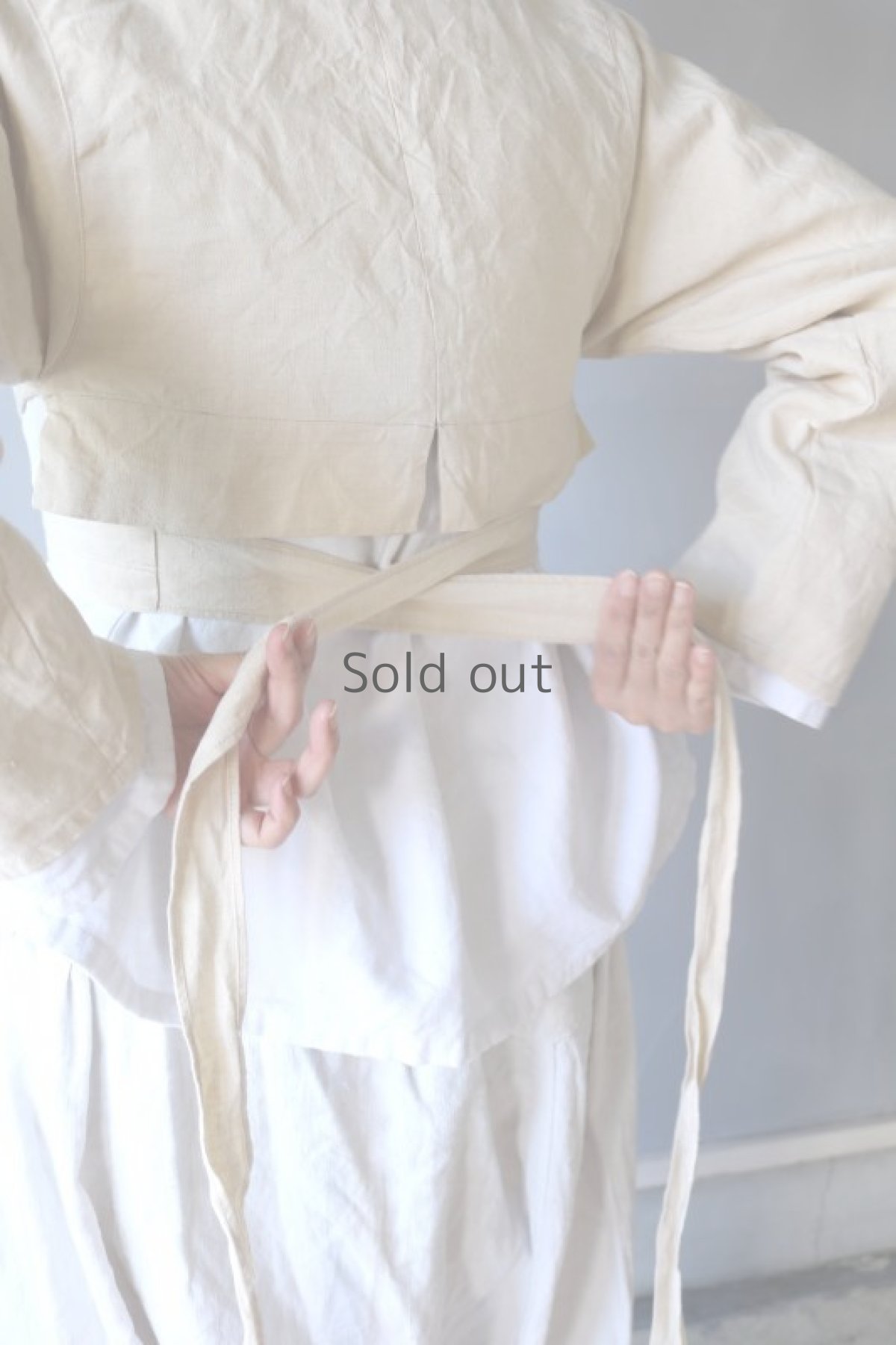 画像11: 【ササキチホ】アンティークリネン 短上衣（生成り） (11)