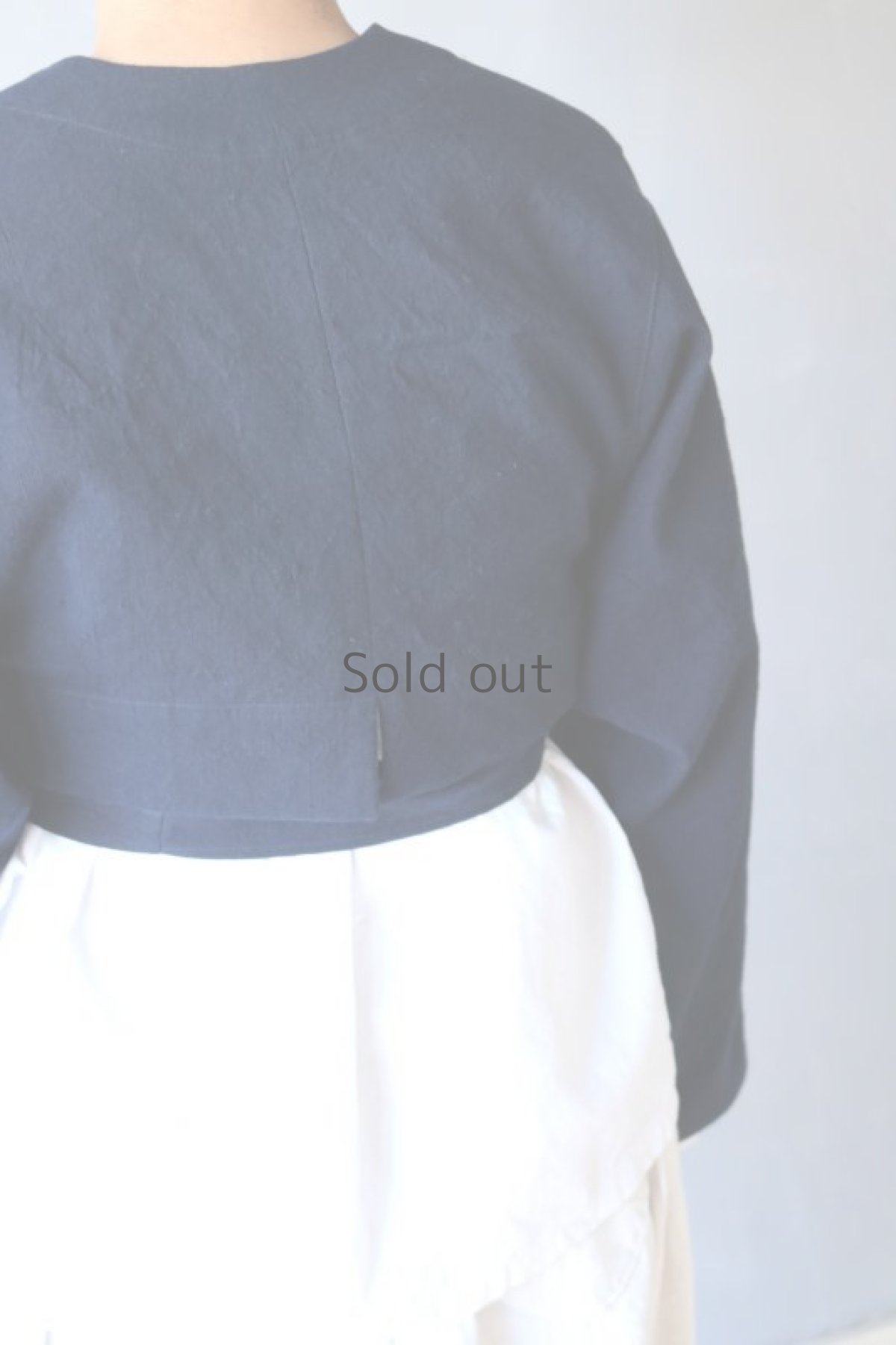 画像6: 【ササキチホ】アンティークリネン×染め 短上衣（紺） (6)