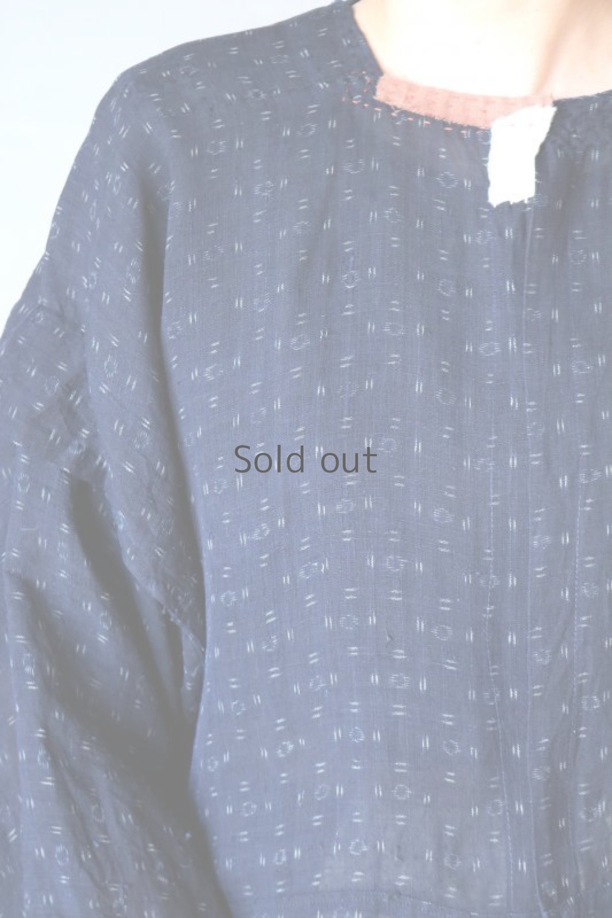 画像5: 【ササキチホ】キモノリメイク　ブラウス（藍の麻） (5)