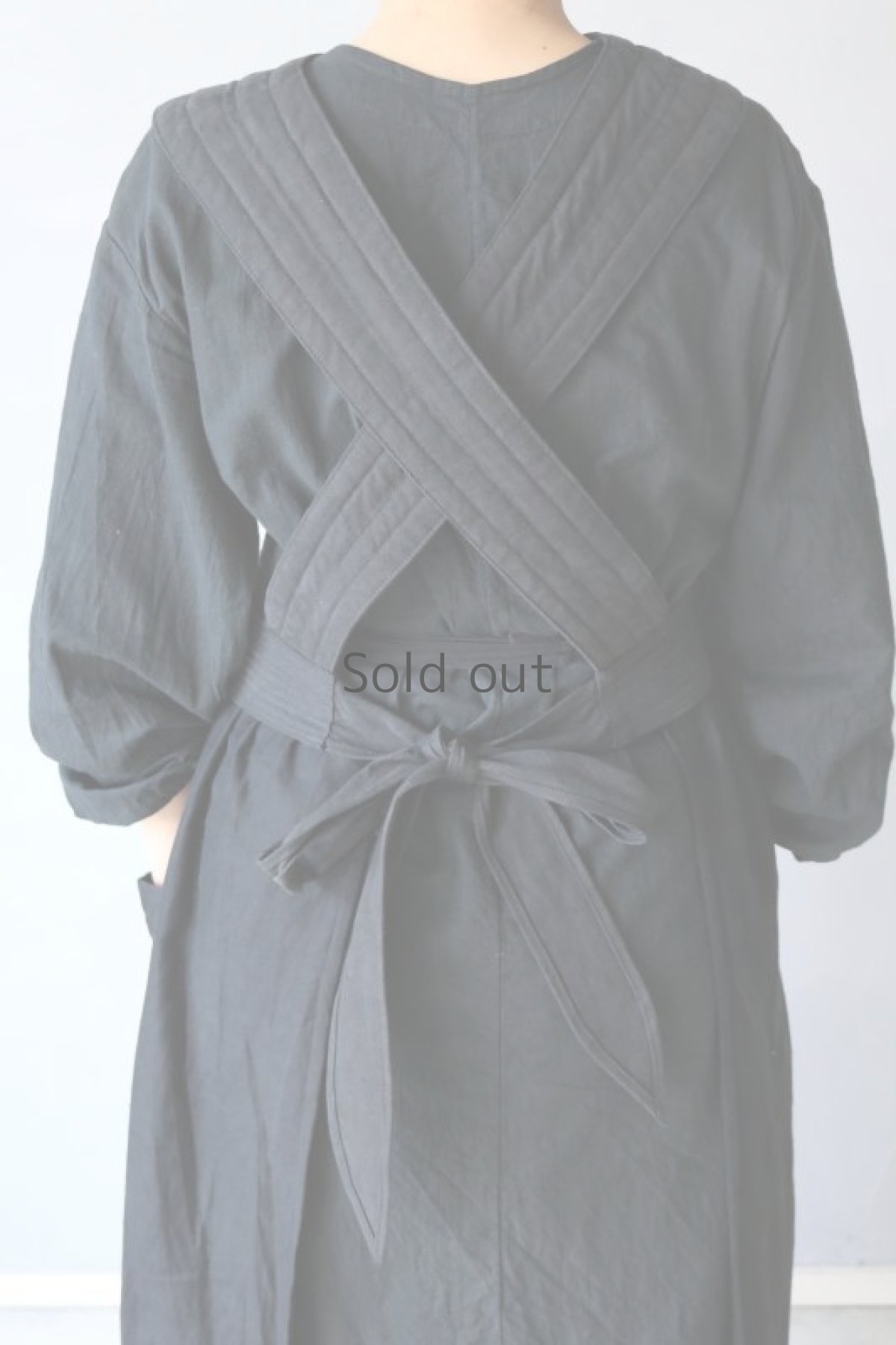 画像10: 【ササキチホ】アンティークリネン×染め 胴衣（黒） (10)