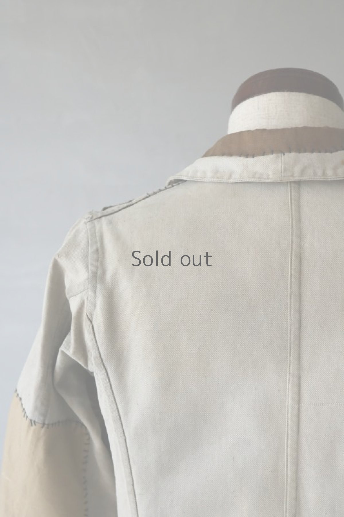 画像14: 【MITSUGU SASAKI】ビンテージリメイク　パッチワーク　ワークジャケット(1930年代　グレー) (14)