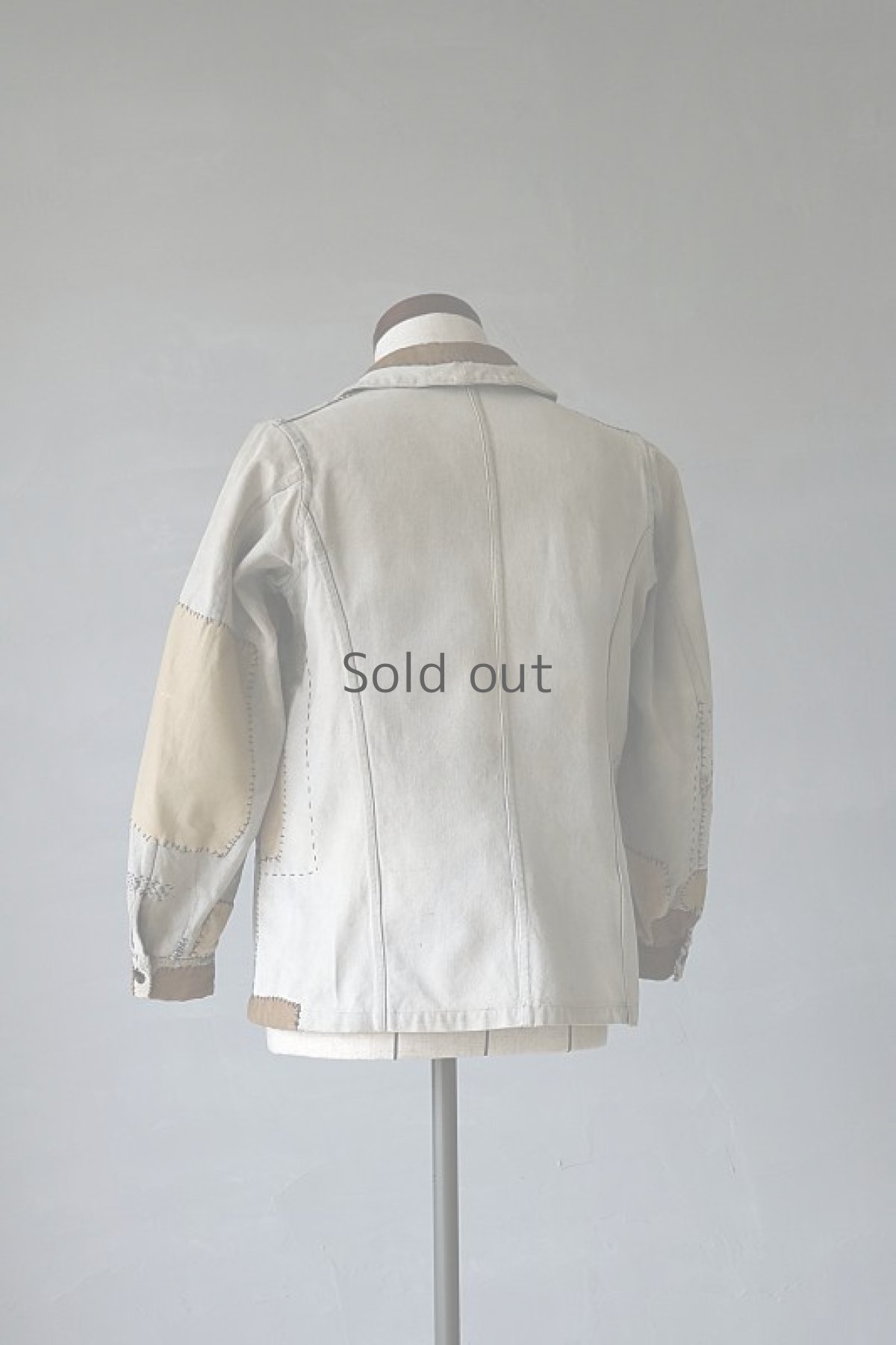 画像3: 【MITSUGU SASAKI】ビンテージリメイク　パッチワーク　ワークジャケット(1930年代　グレー) (3)