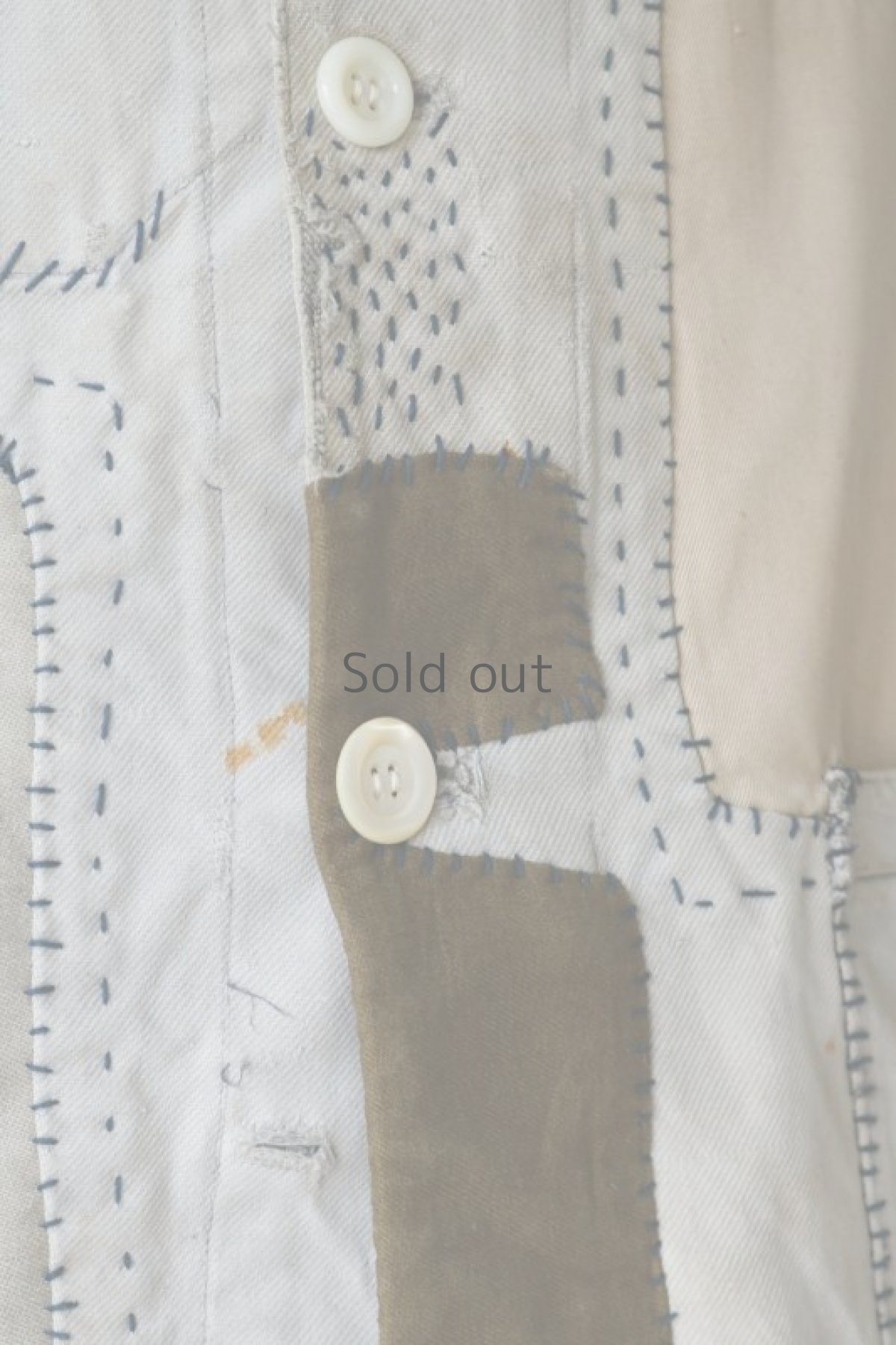 画像8: 【MITSUGU SASAKI】ビンテージリメイク　パッチワーク　ワークジャケット(1930年代　グレー) (8)