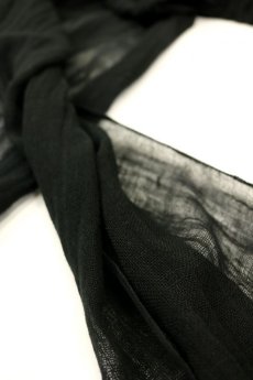 画像4: 【ササキチホ】古布×後染　蚊帳のターバンヘアバン（黒） (4)