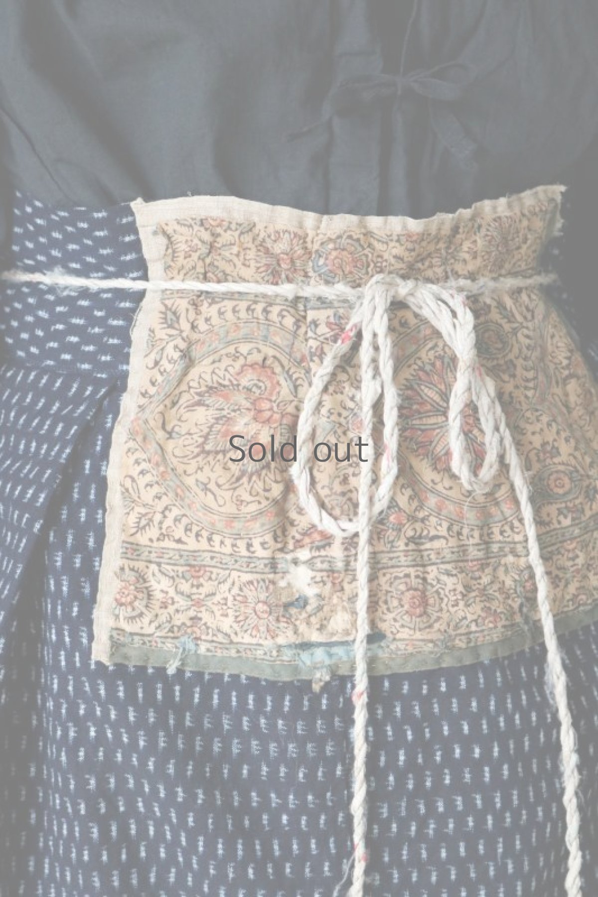 画像2: 【ササキチホ】キモノリメイク+18世紀オスマン　前掛け（カスリ） (2)