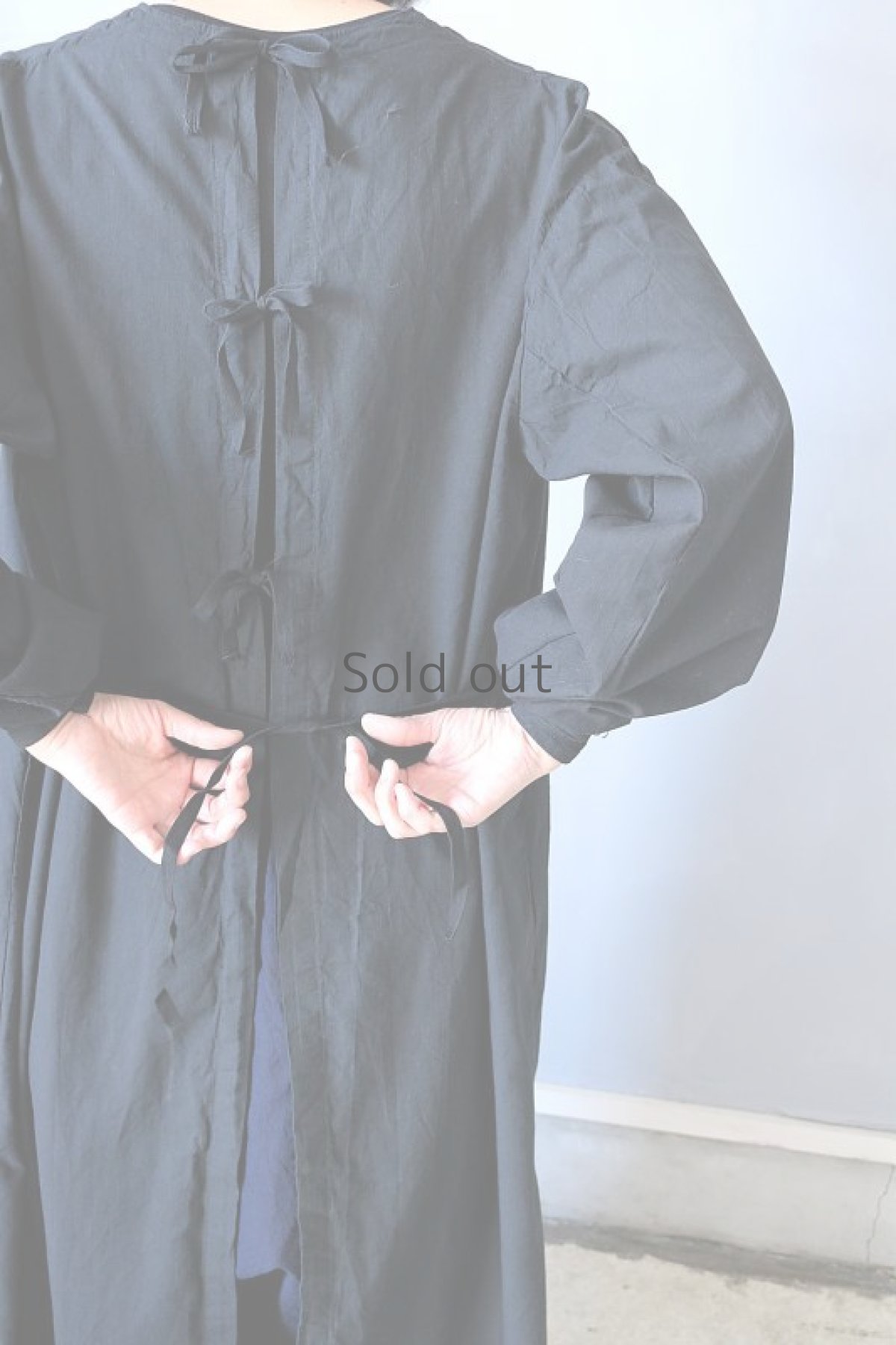 画像9: 【チェコ】ビンテージ　サージカルワークドレス（後染/ブラック） (9)