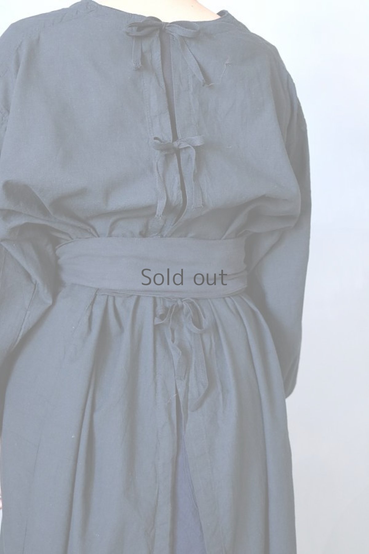 画像11: 【チェコ】ビンテージ　サージカルワークドレス（後染/ブラック） (11)