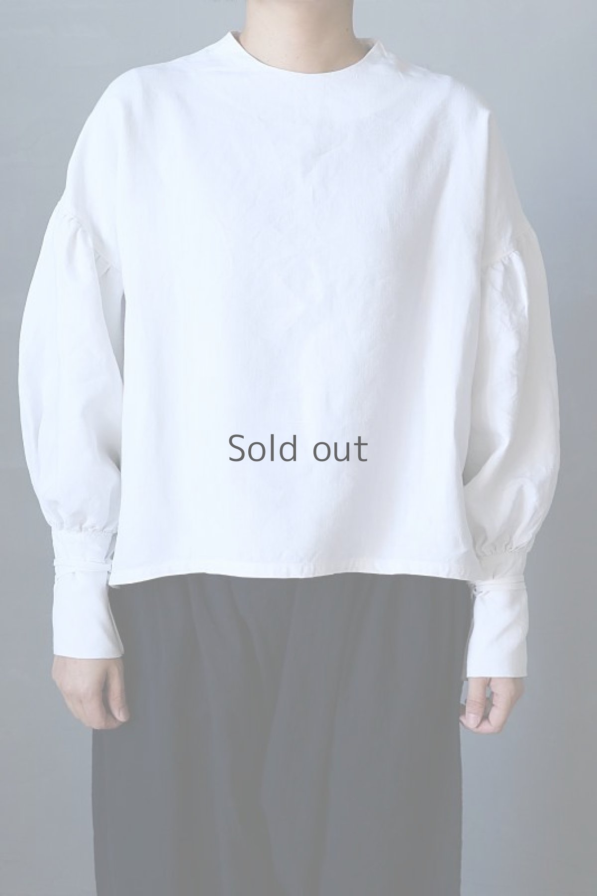 画像2: 【ササキチホ】アンティークリネン　ロングカフスブラウス（白色） (2)