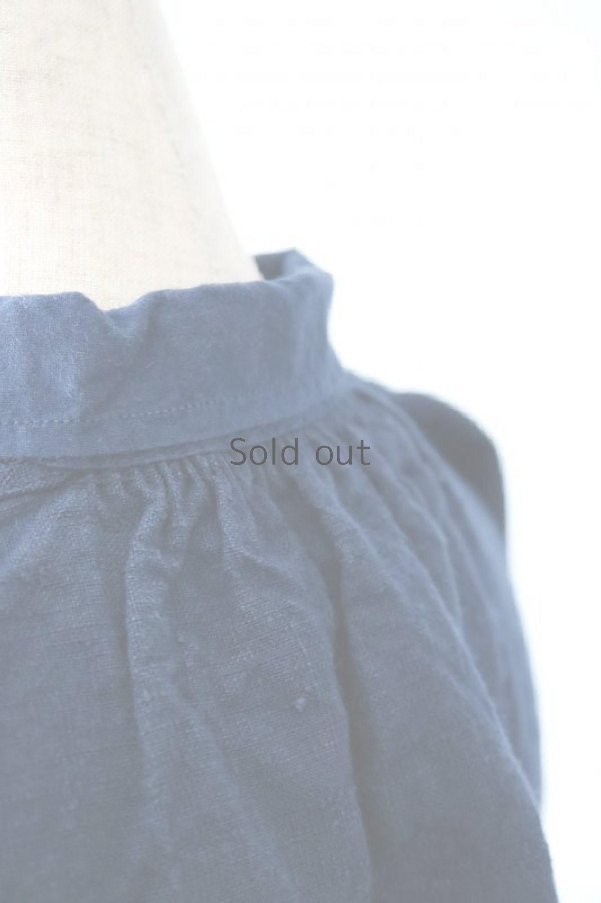 画像9: 【フランス】２０世紀初頭のアンティークリネン×染め　スモックロングシャツ（紺色） (9)