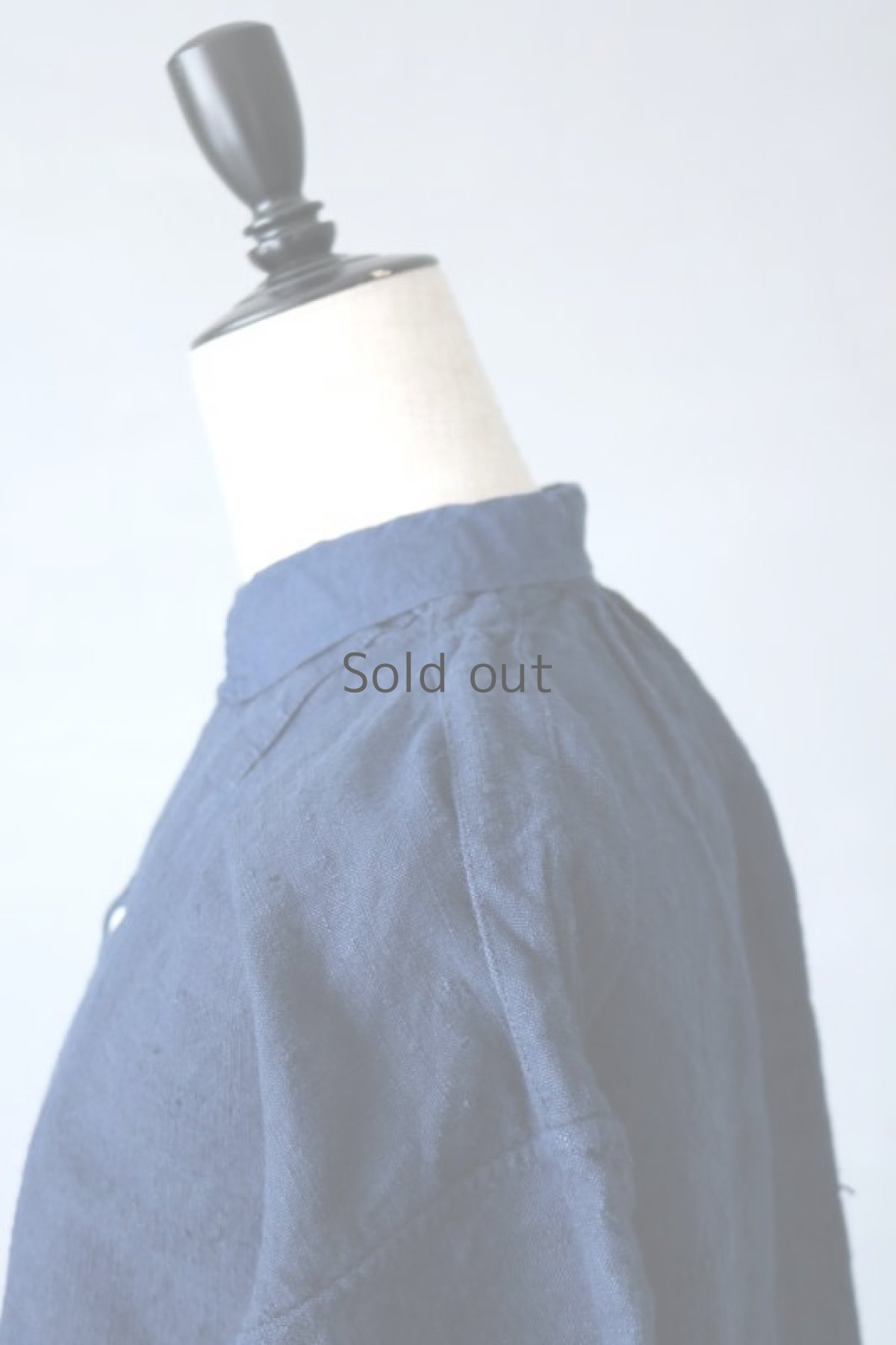 画像8: 【フランス】２０世紀初頭のアンティークリネン×染め　スモックロングシャツ（紺色） (8)