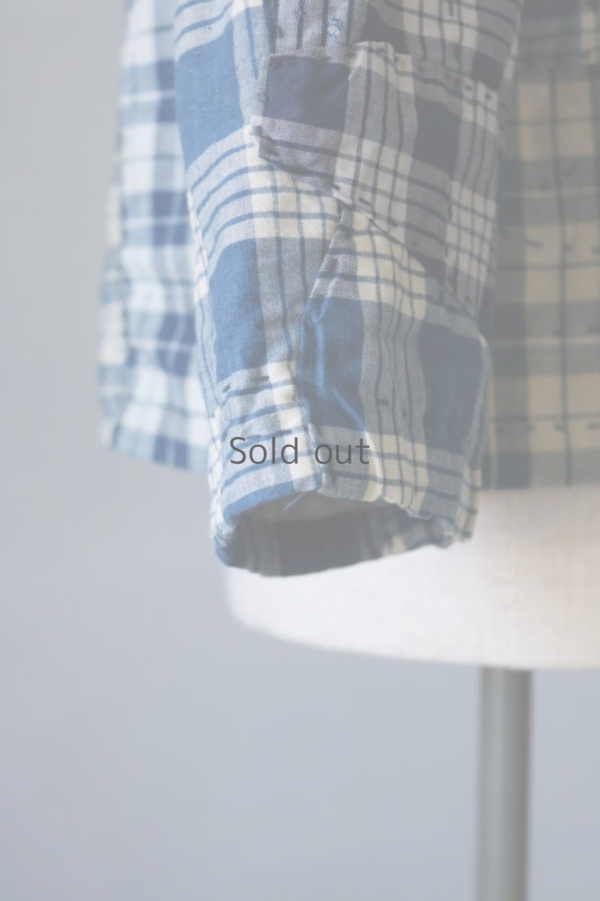 画像14: 【MITSUGU SASAKI】ビンテージリメイク フレンチアンティーク パラカジャケット(インディゴ チェック) (14)