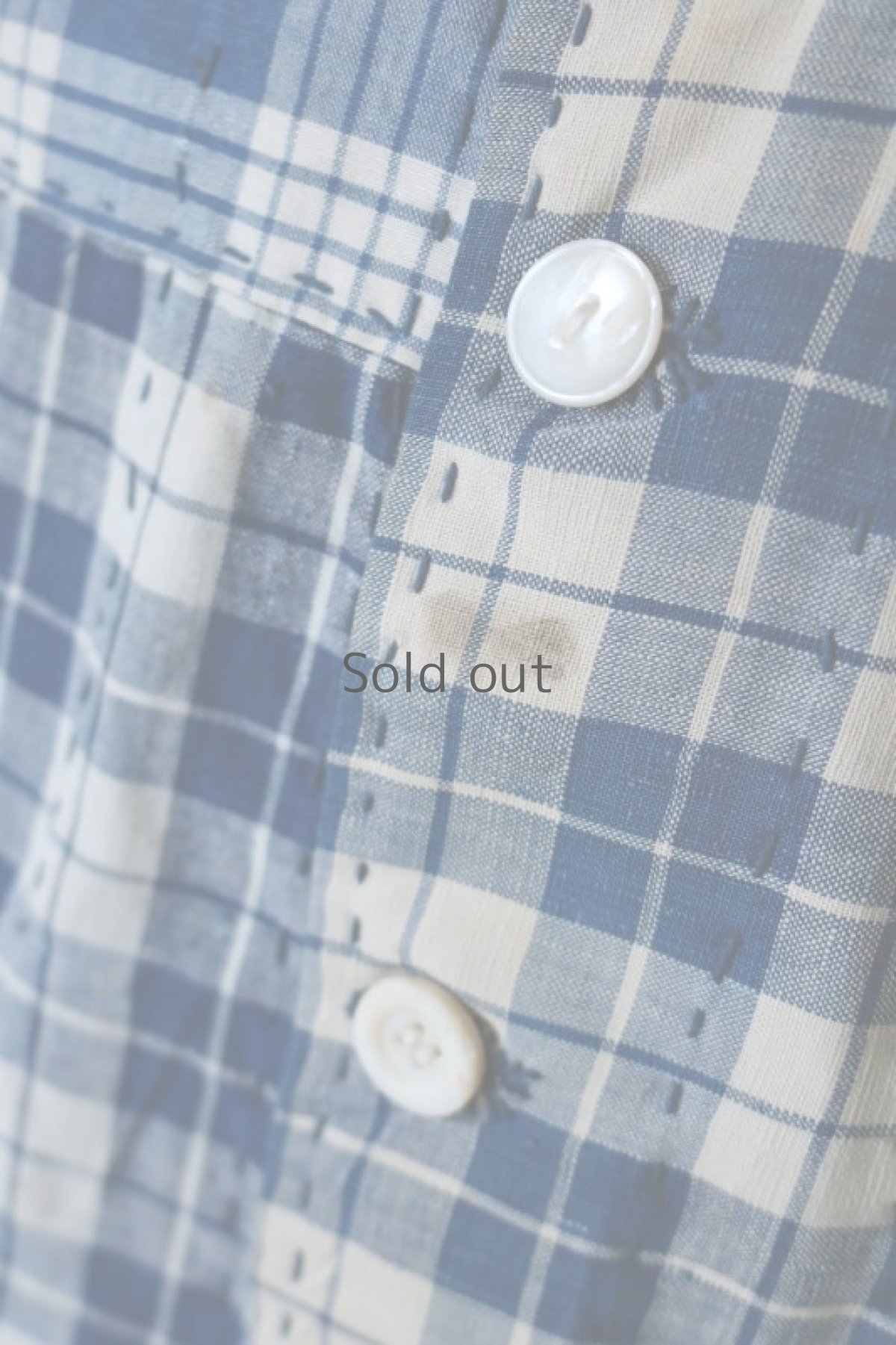 画像5: 【MITSUGU SASAKI】ビンテージリメイク フレンチアンティーク パラカジャケット(インディゴ チェック) (5)