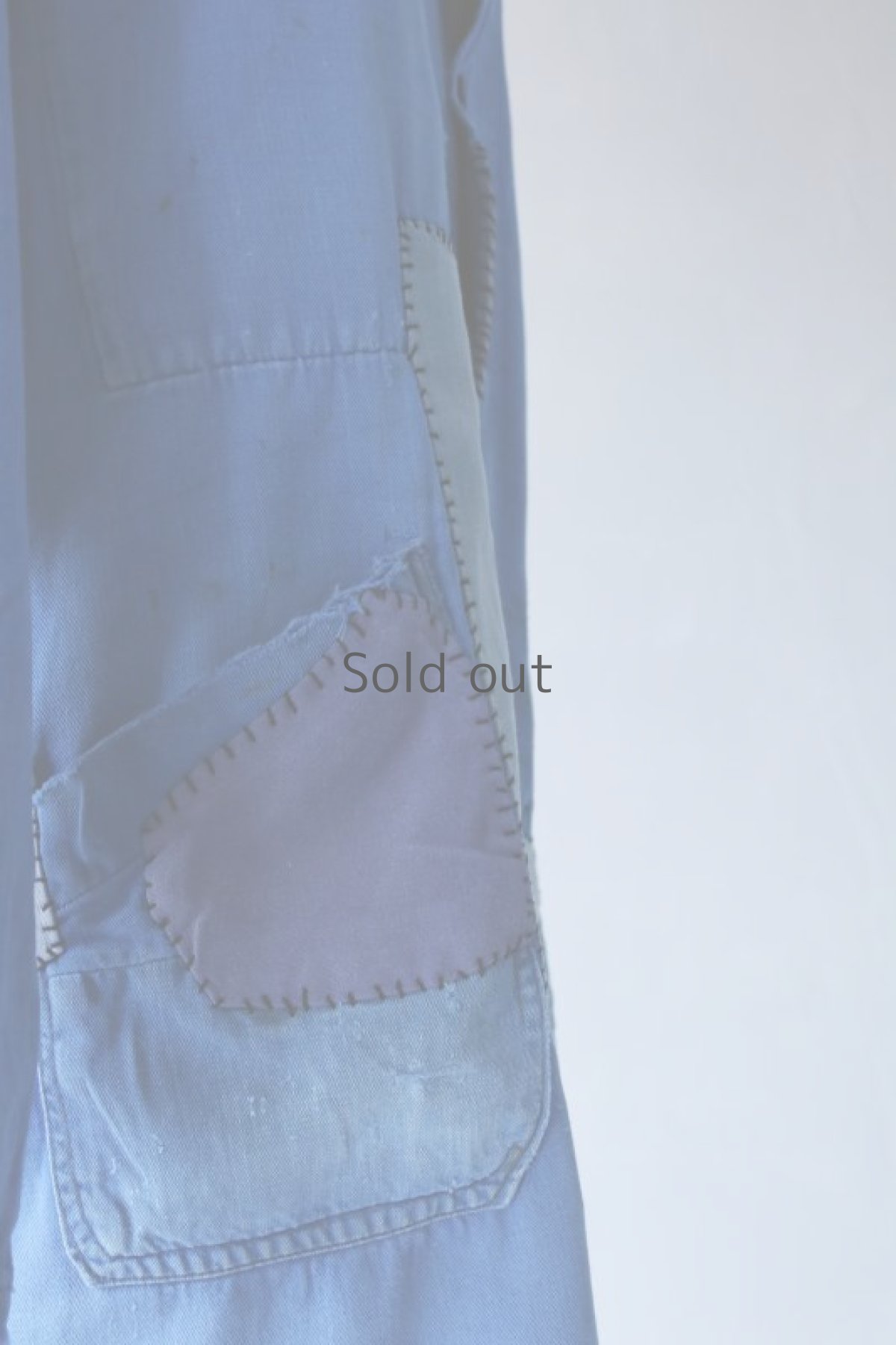 画像13: 【MITSUGU SASAKI】ビンテージリメイク　パッチワーク　ブルーワークコート（明るめの青） (13)