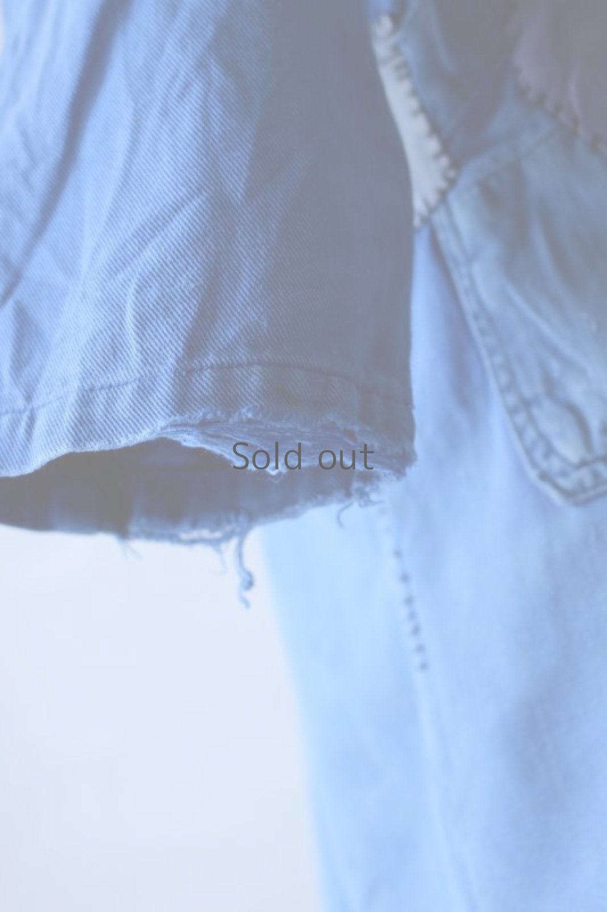 画像12: 【MITSUGU SASAKI】ビンテージリメイク　パッチワーク　ブルーワークコート（明るめの青） (12)