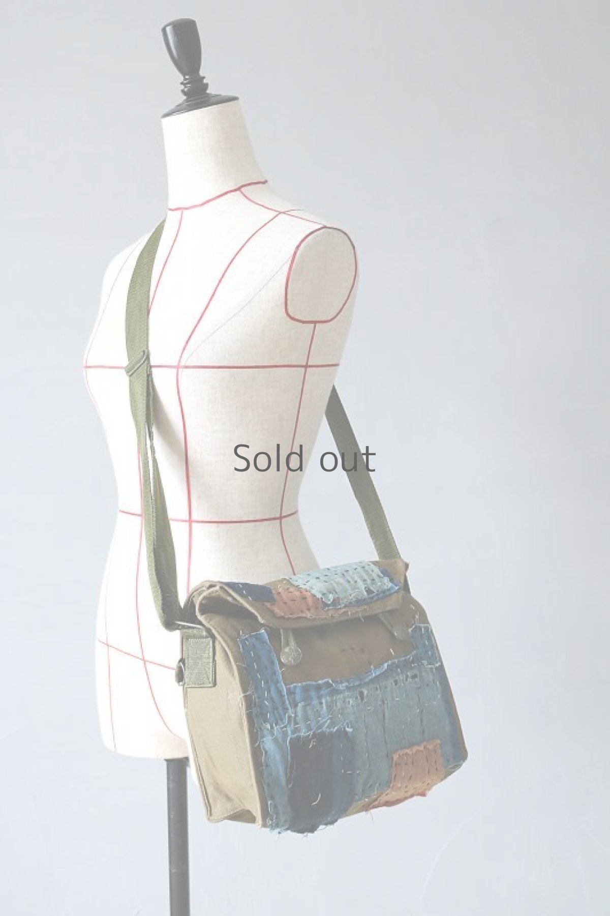 画像2: 【MITSUGU SASAKI】ビンテージリメイク×古布　チェコ軍のショルダーバッグ (2)