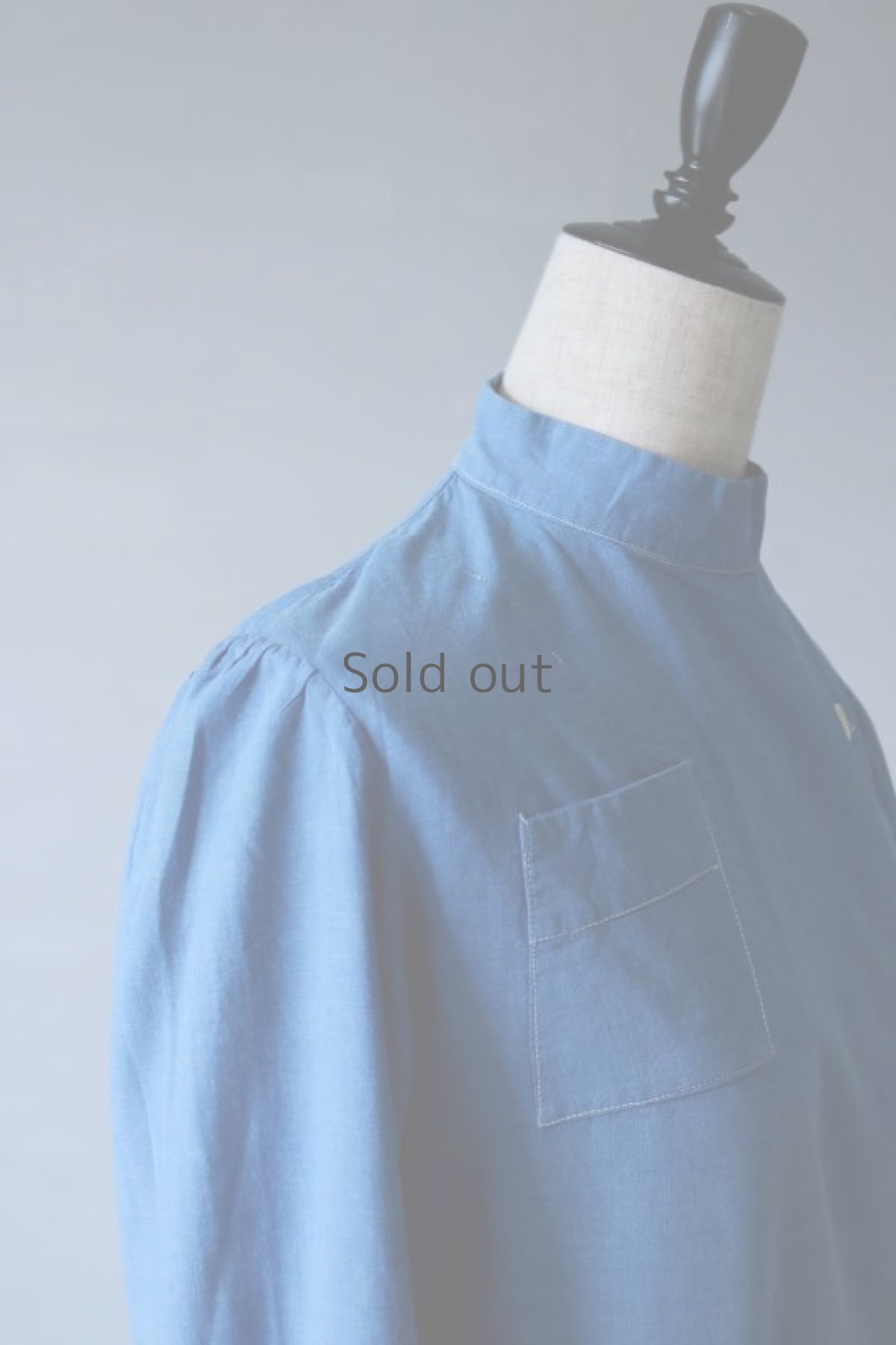 画像9: 【フランス】1950年代頃のブルーコットン　メディカルワークドレス (9)