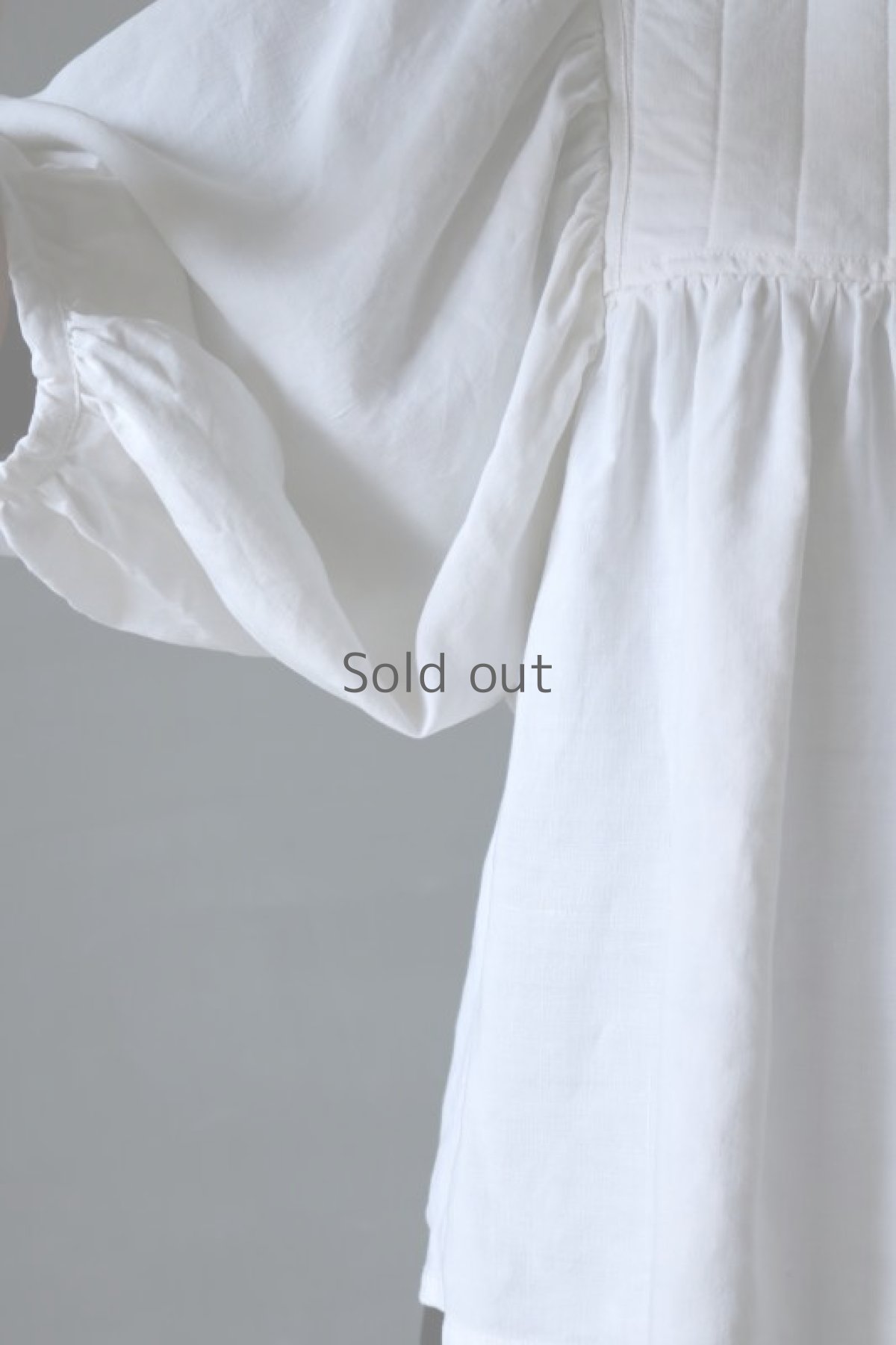 画像11: 【ササキチホ】アンティークリネン　フォークロアボリュームブラウス（白色） (11)