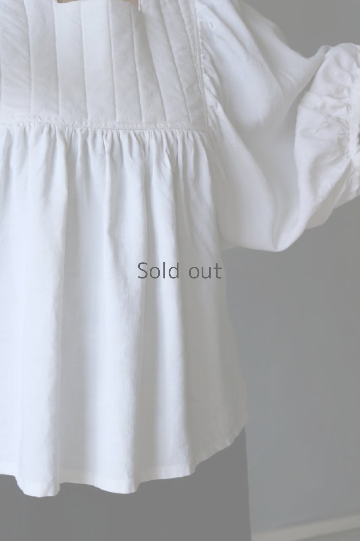 画像12: 【ササキチホ】アンティークリネン　フォークロアボリュームブラウス（白色） (12)