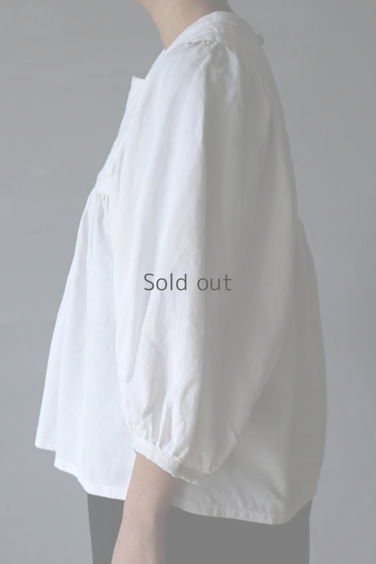 画像5: 【ササキチホ】アンティークリネン　フォークロアボリュームブラウス（白色） (5)