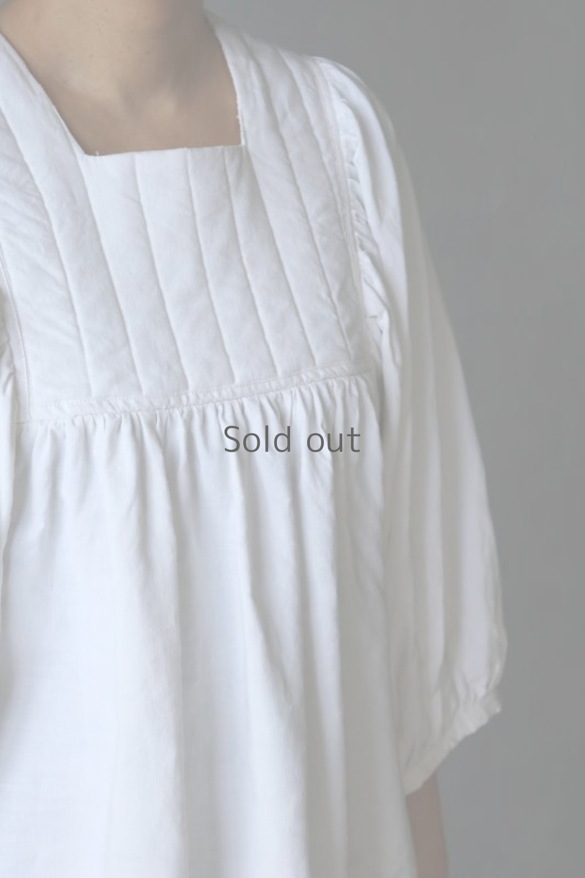 画像4: 【ササキチホ】アンティークリネン　フォークロアボリュームブラウス（白色） (4)