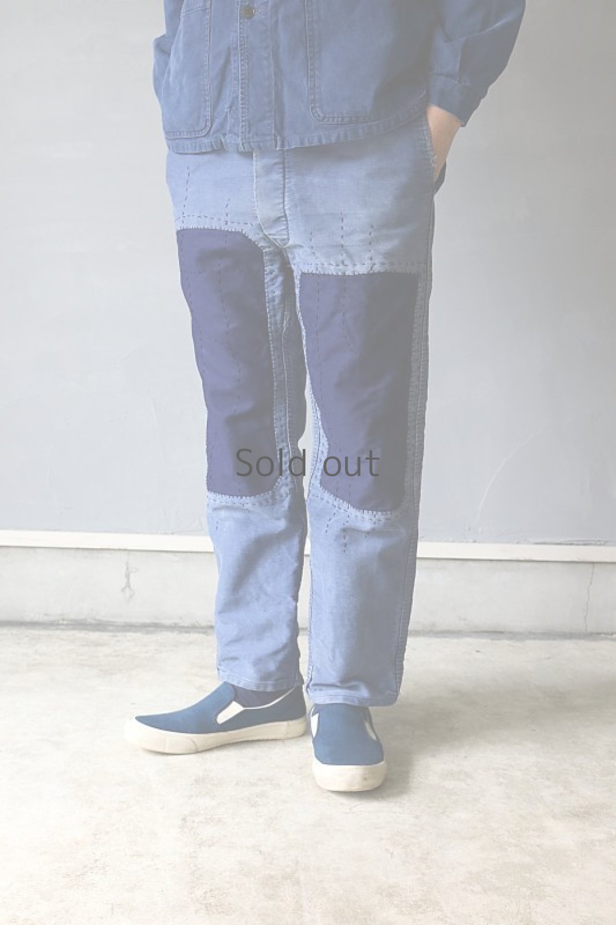 画像10: 【MITSUGU SASAKI】ビンテージ×リメイク　ビッグパッチワーク　モールスキンワークパンツ（Le Mont St Michel） (10)