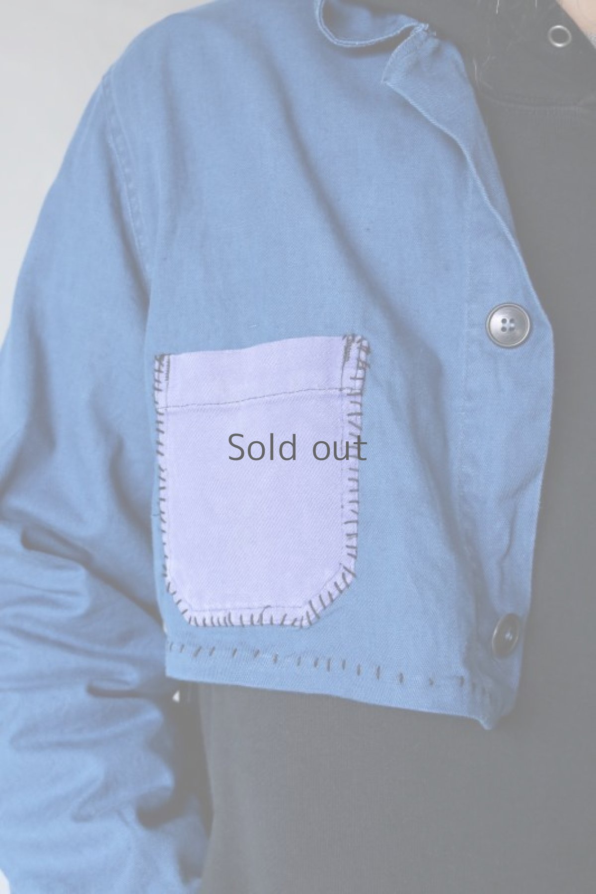 画像12: 【MITSUGU SASAKI】ビンテージリメイク　パッチワーク　セットアップ（ショート丈ジャケットとイージーワークパンツ） (12)