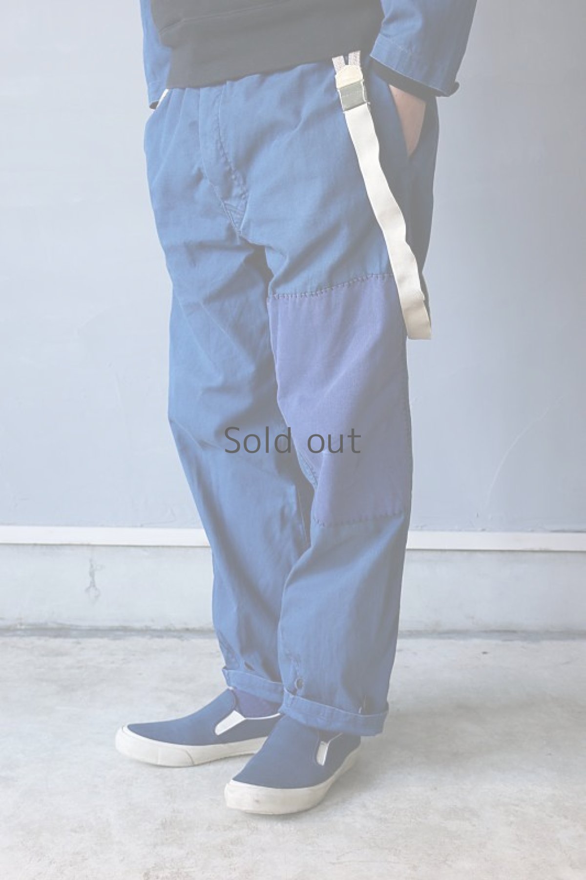 画像15: 【MITSUGU SASAKI】ビンテージリメイク　パッチワーク　セットアップ（ショート丈ジャケットとイージーワークパンツ） (15)