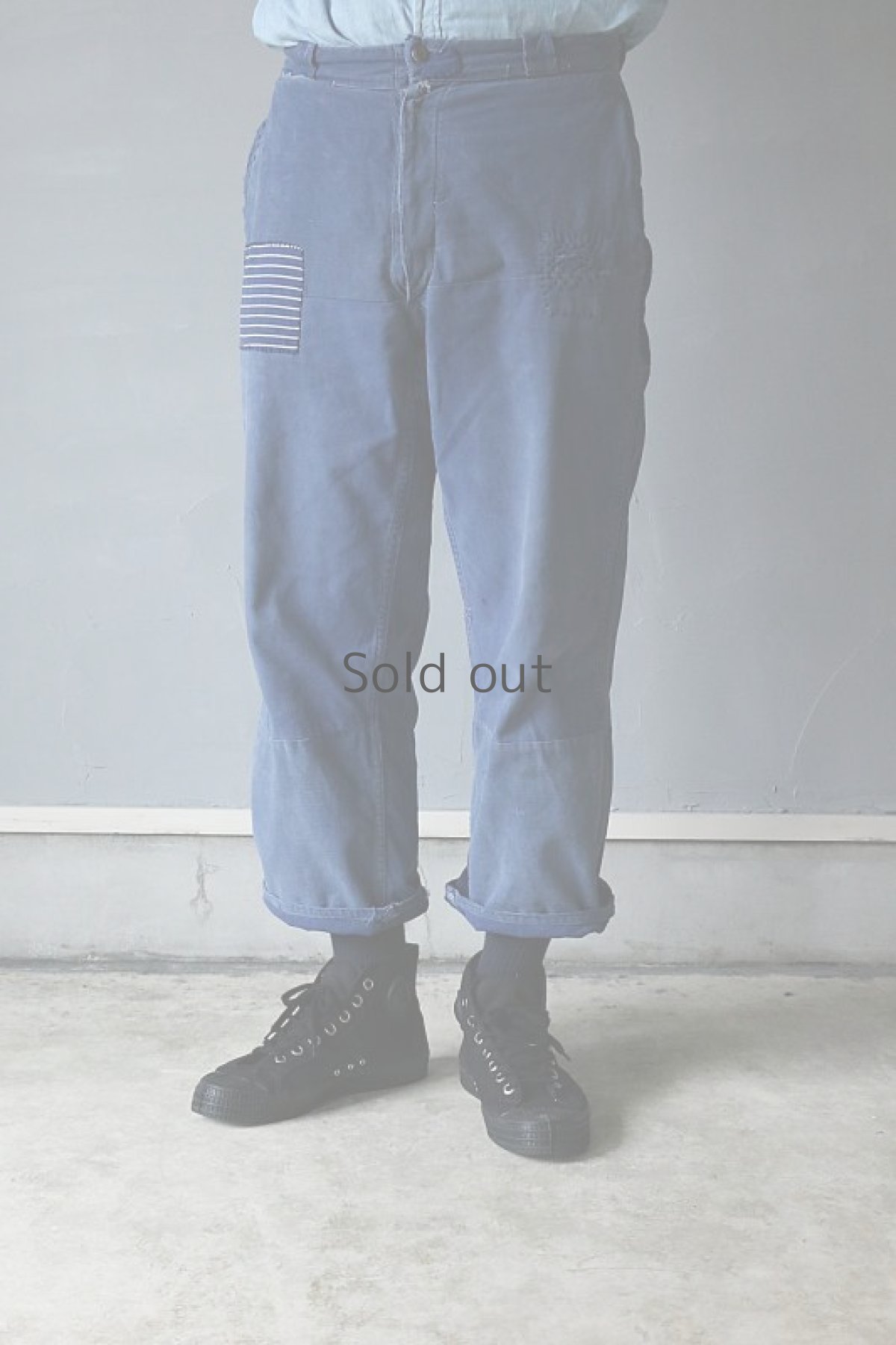 画像14: 【MITSUGU SASAKI】ビンテージ×リメイク　パッチワーク　ワークパンツ(お尻パッチワーク) (14)