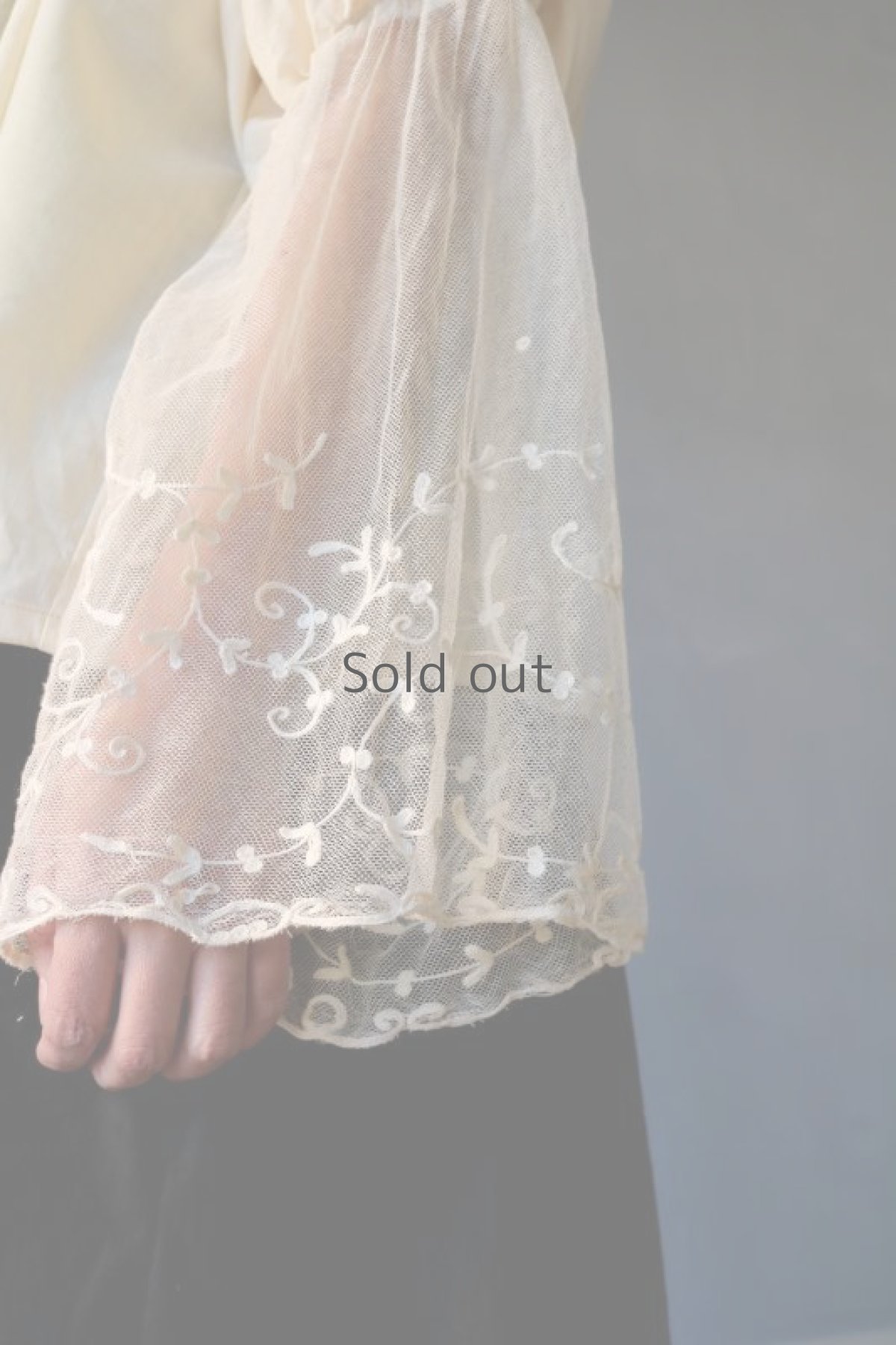 画像10: 【ササキチホ】キモノリメイク　レース袖ブラウス (10)