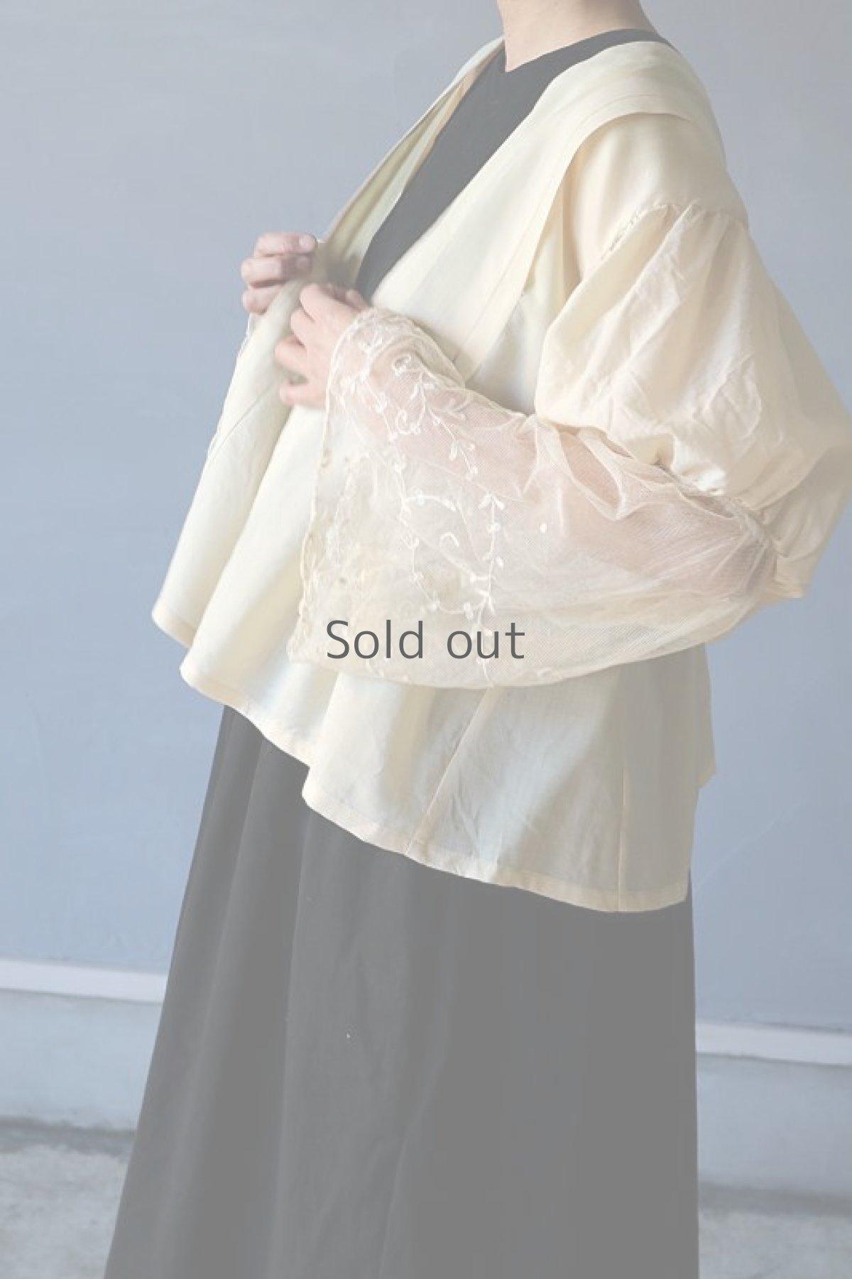 画像14: 【ササキチホ】キモノリメイク　レース袖ブラウス (14)