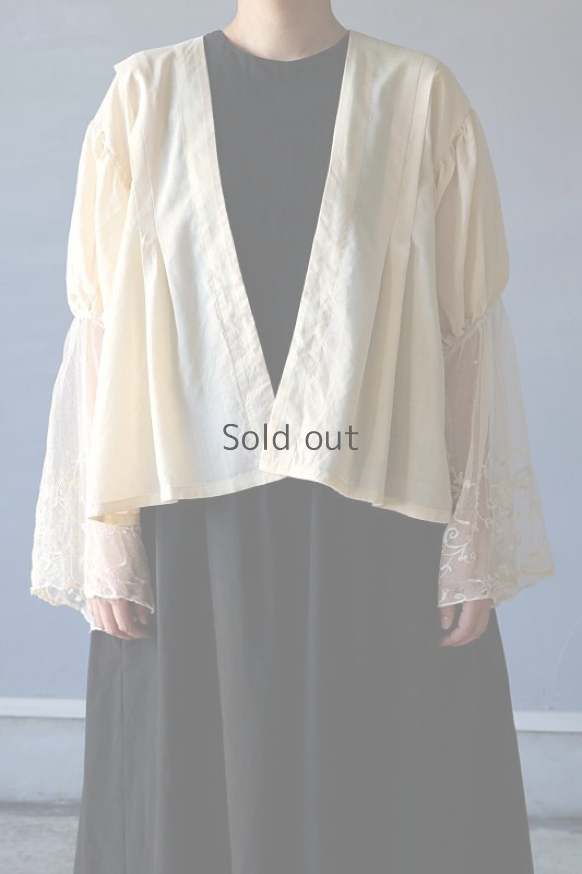 画像2: 【ササキチホ】キモノリメイク　レース袖ブラウス (2)