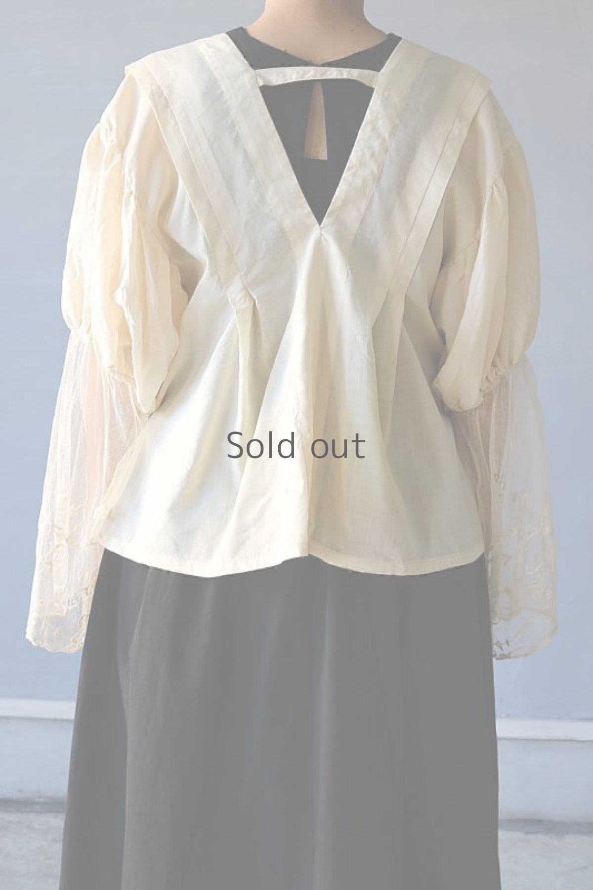 画像11: 【ササキチホ】キモノリメイク　レース袖ブラウス (11)