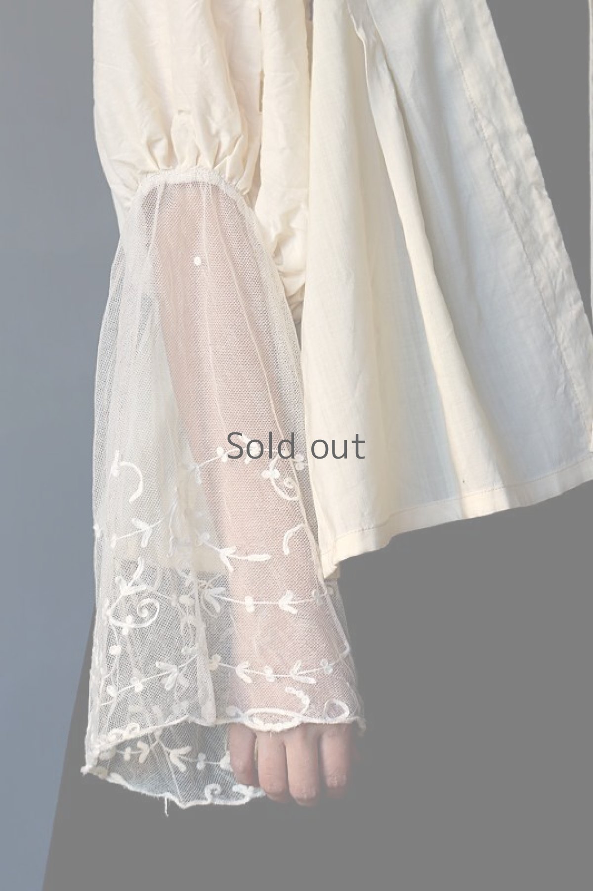 画像7: 【ササキチホ】キモノリメイク　レース袖ブラウス (7)