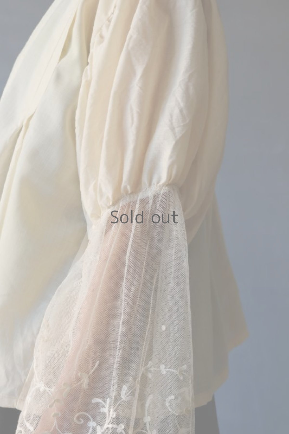 画像9: 【ササキチホ】キモノリメイク　レース袖ブラウス (9)