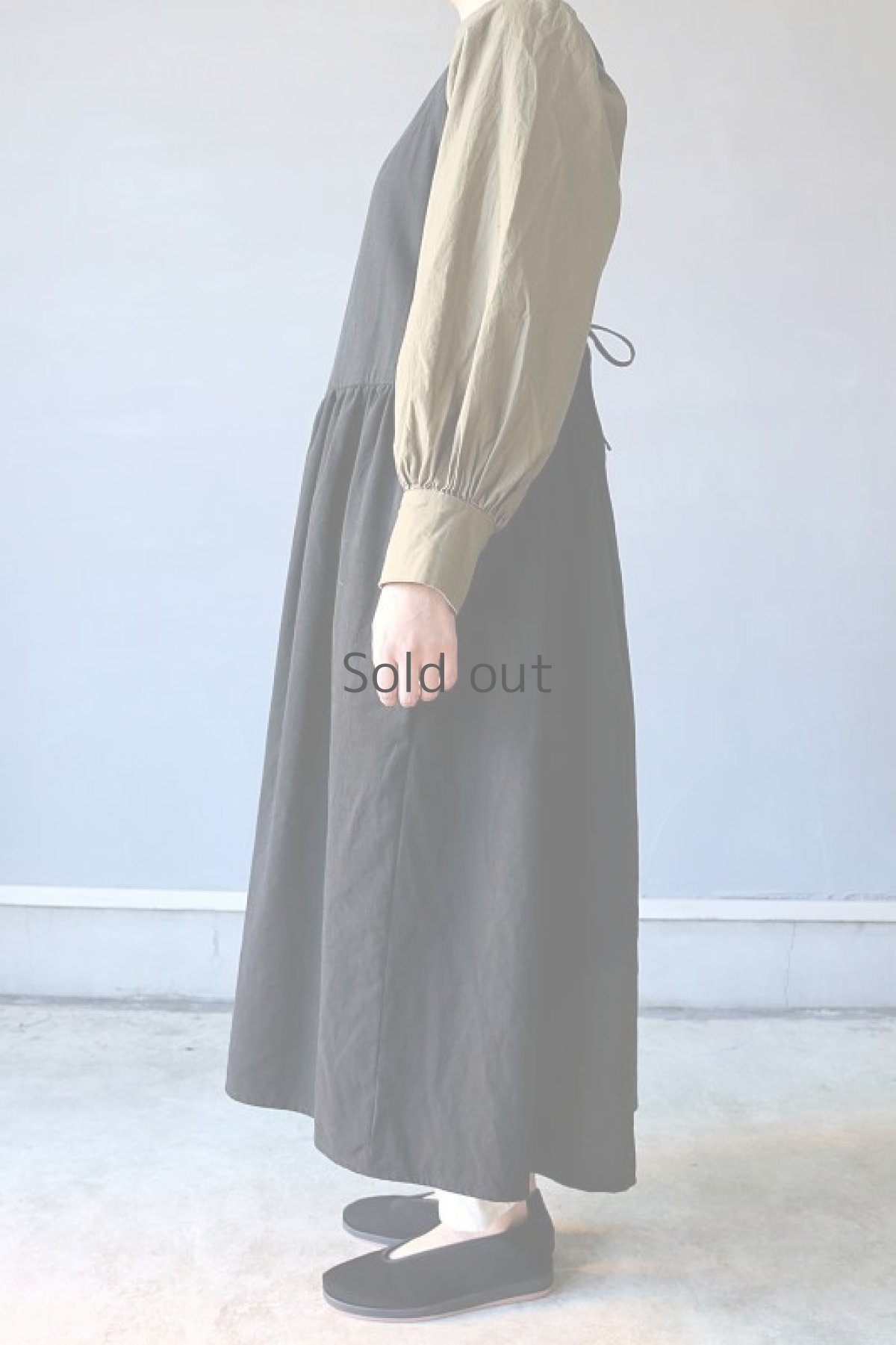 画像5: 【ササキチホ】アンティークリネン×染め　インナーワンピース（黒） (5)