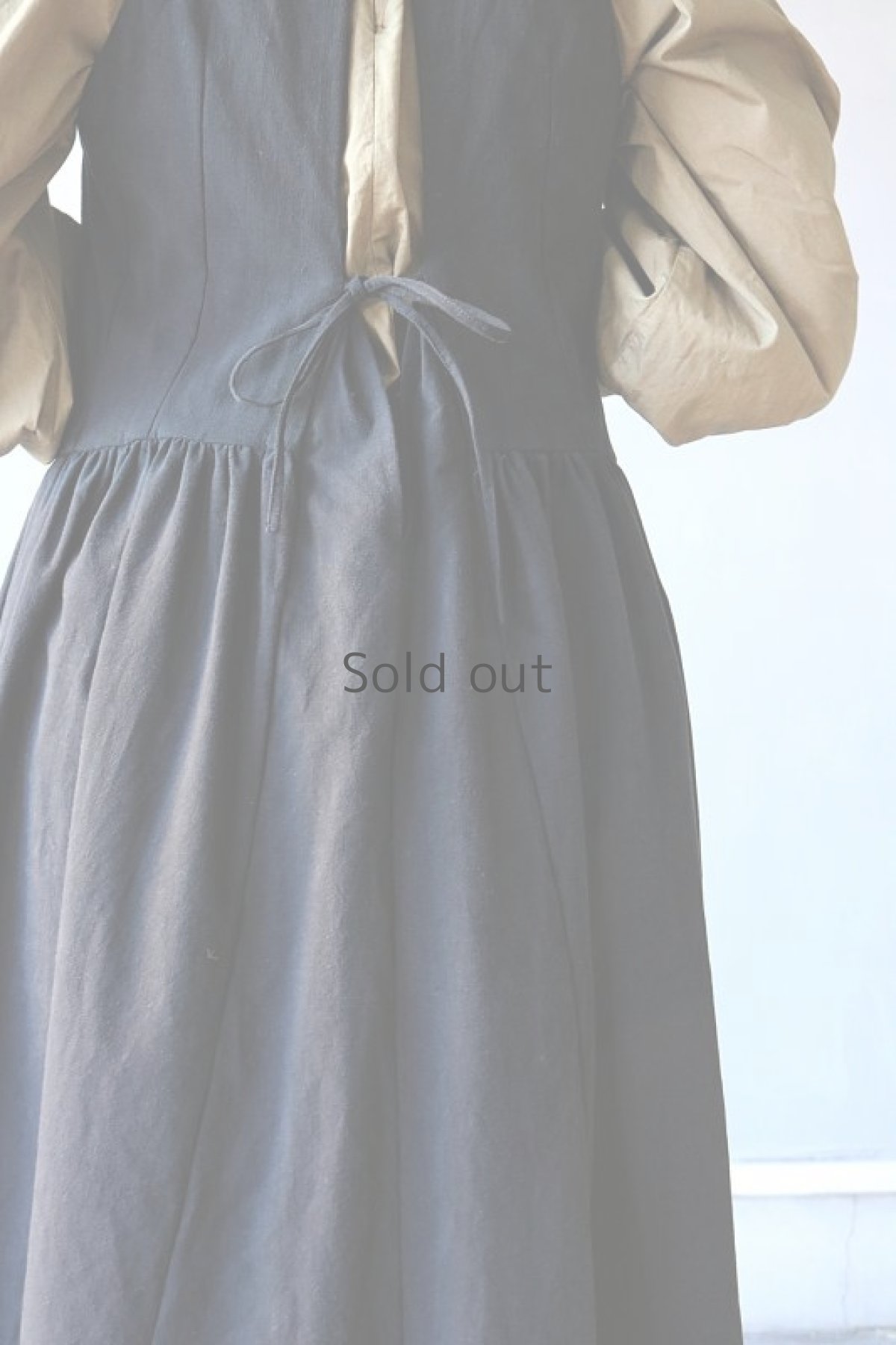 画像7: 【ササキチホ】アンティークリネン×染め　インナーワンピース（黒） (7)